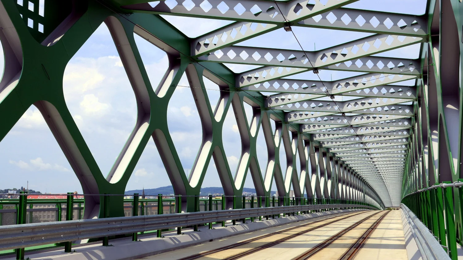  Old Bridge and Petržalka Tram Tracks, Bratislava, Slovakia