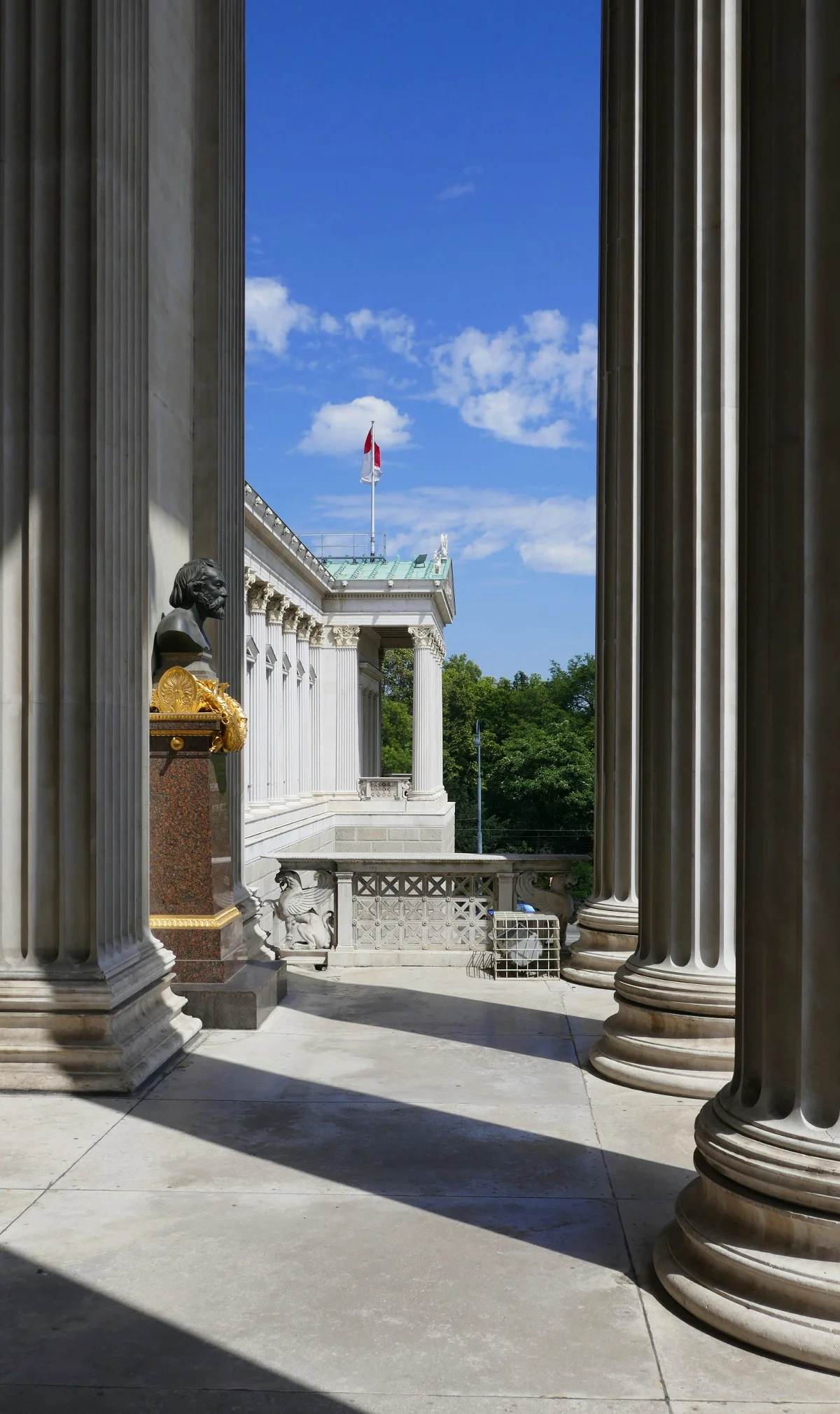 Columns and Sculpture, Austrian Parliament Building, Vienna, Austria