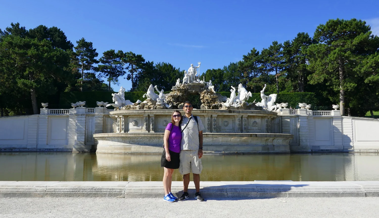 Us and Neptune Fountain, Schonbrunn Palace, Vienna, Austria