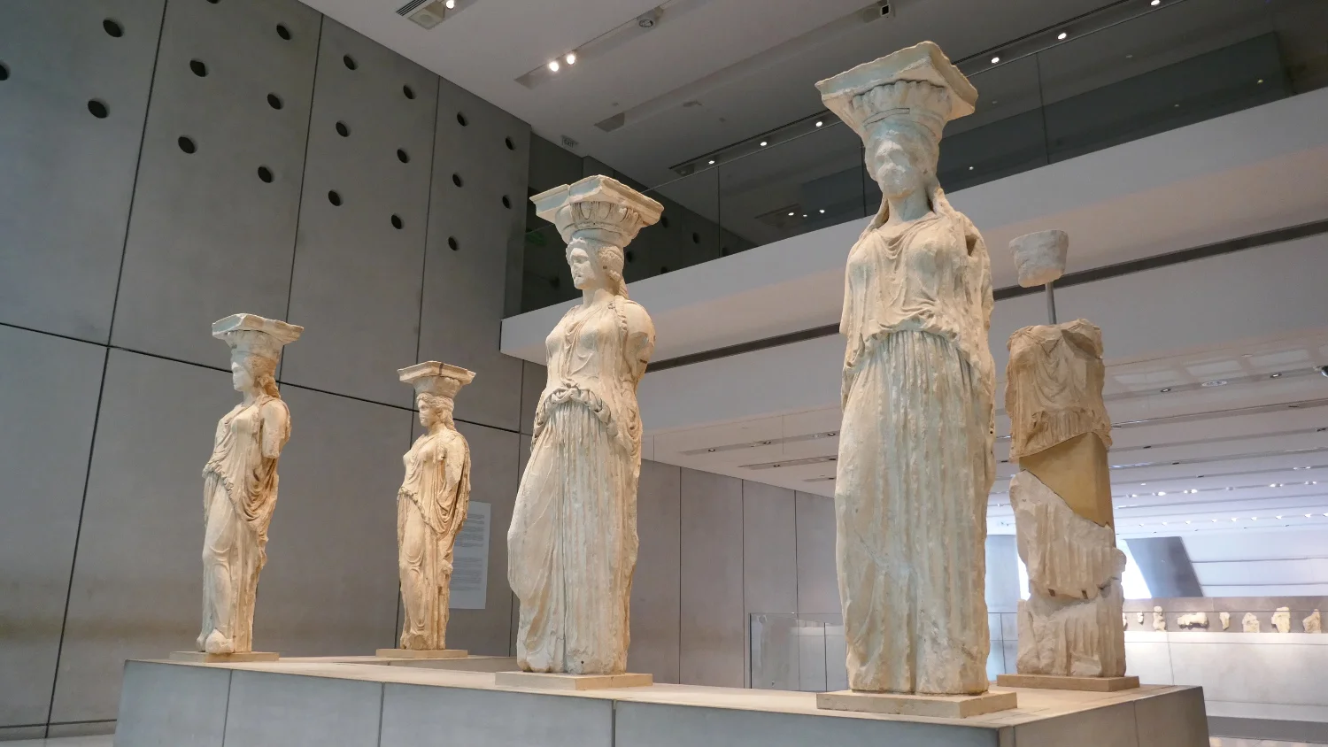 Caryatids, Acropolis Museum Interior, Athens, Greece