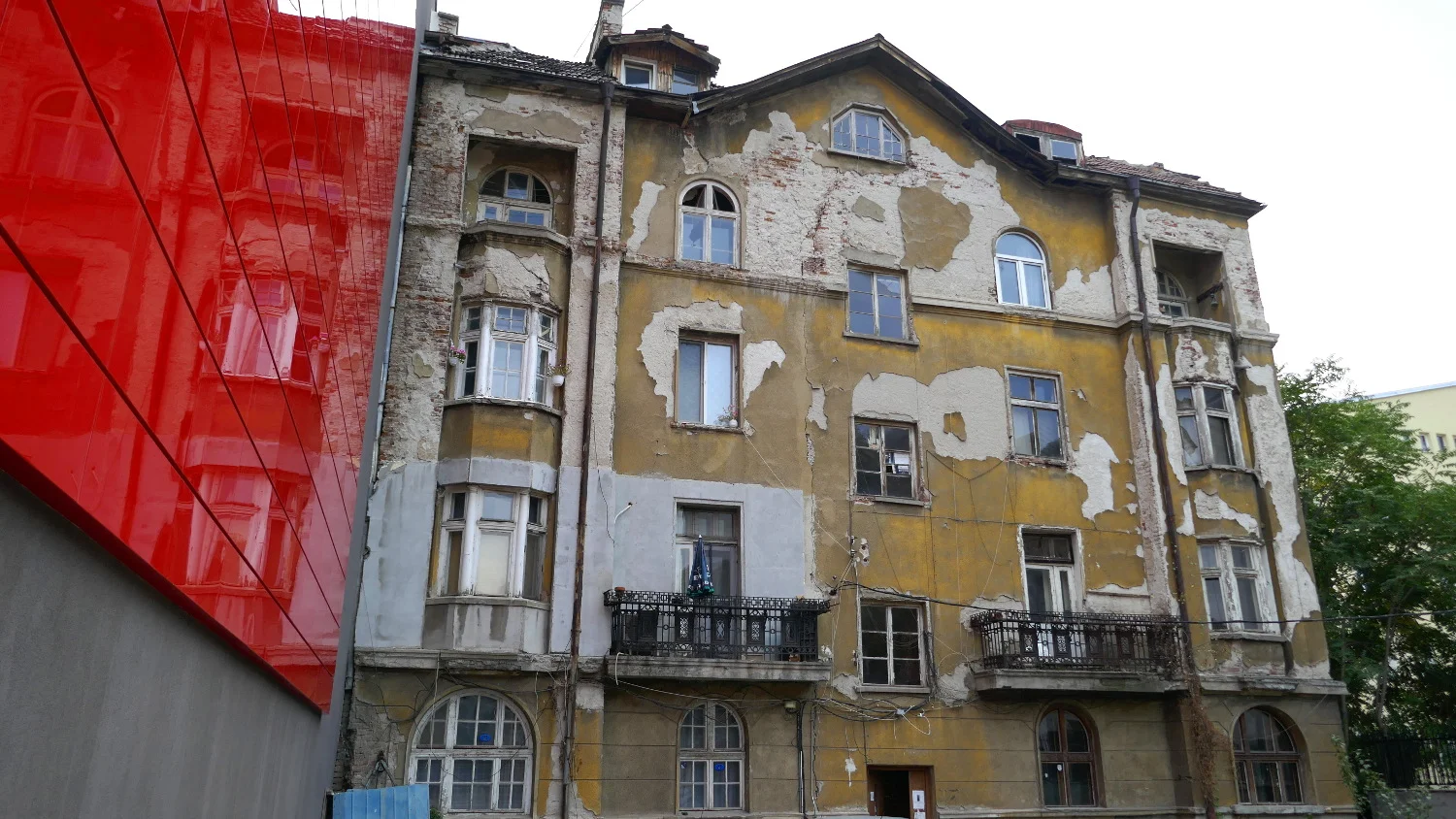 Old vs New Building, Budapeshta Street, Sofia, Bulgaria