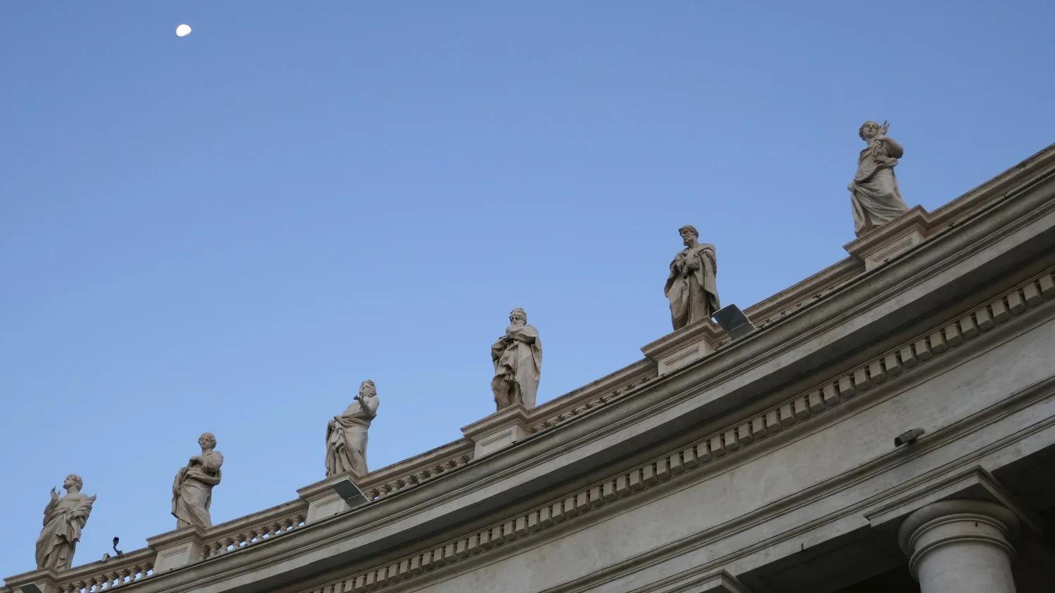 Colonnade Sculptures and Moon, Vatican City State