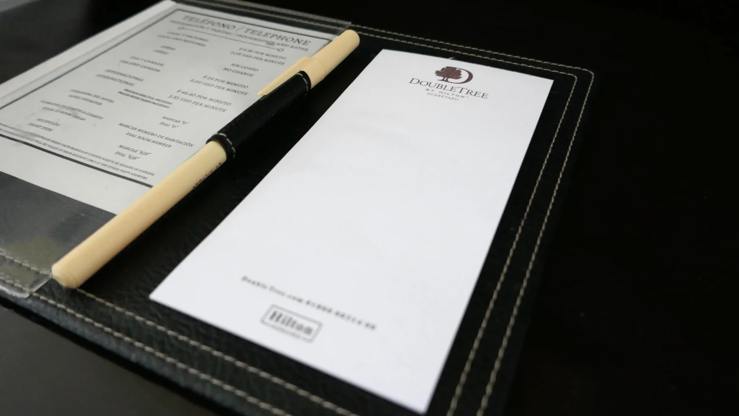 Hotel hacks paper pen pad write notes