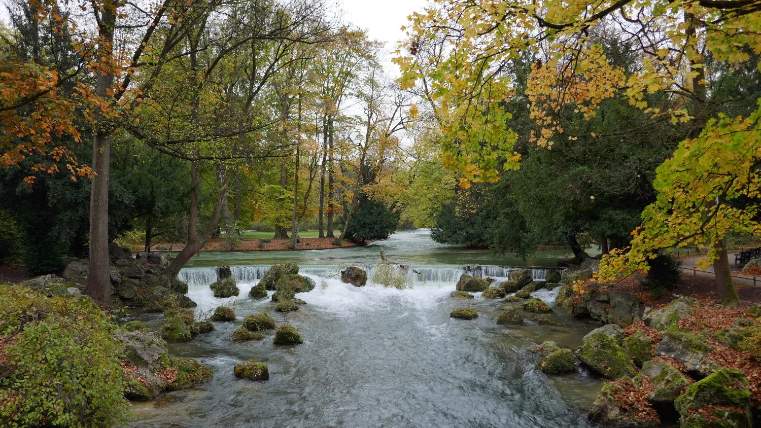 Schwabinger Bach River, English Garden Park (Englischen Garten), Munich, Germany