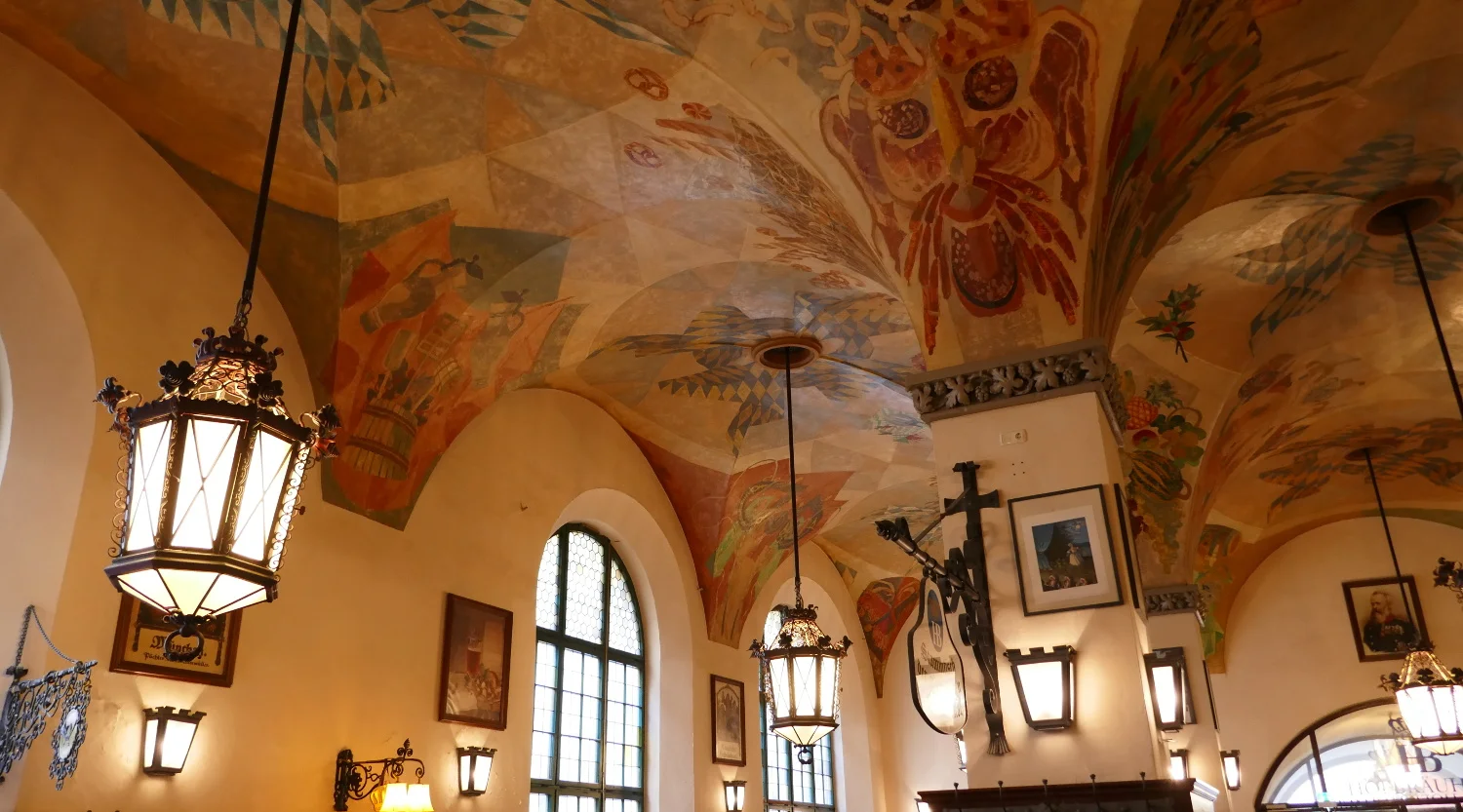 Ceiling, Hofbrauhaus Munchen Interior, Munich, Germany
