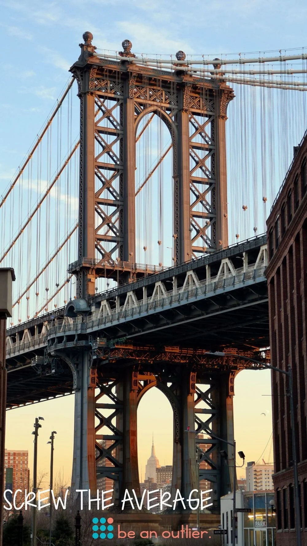 View of Manhattan Bridge in DUMBO, Brooklyn, New York, New York, United States