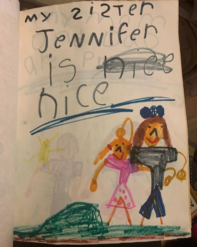 Most of my childhood journals were about how pretty and nice my big sister @jenni.m.martin is 💕 happy happy happy birthday my Jenjen I miss you so much and I would be so uncool without you!!!!!