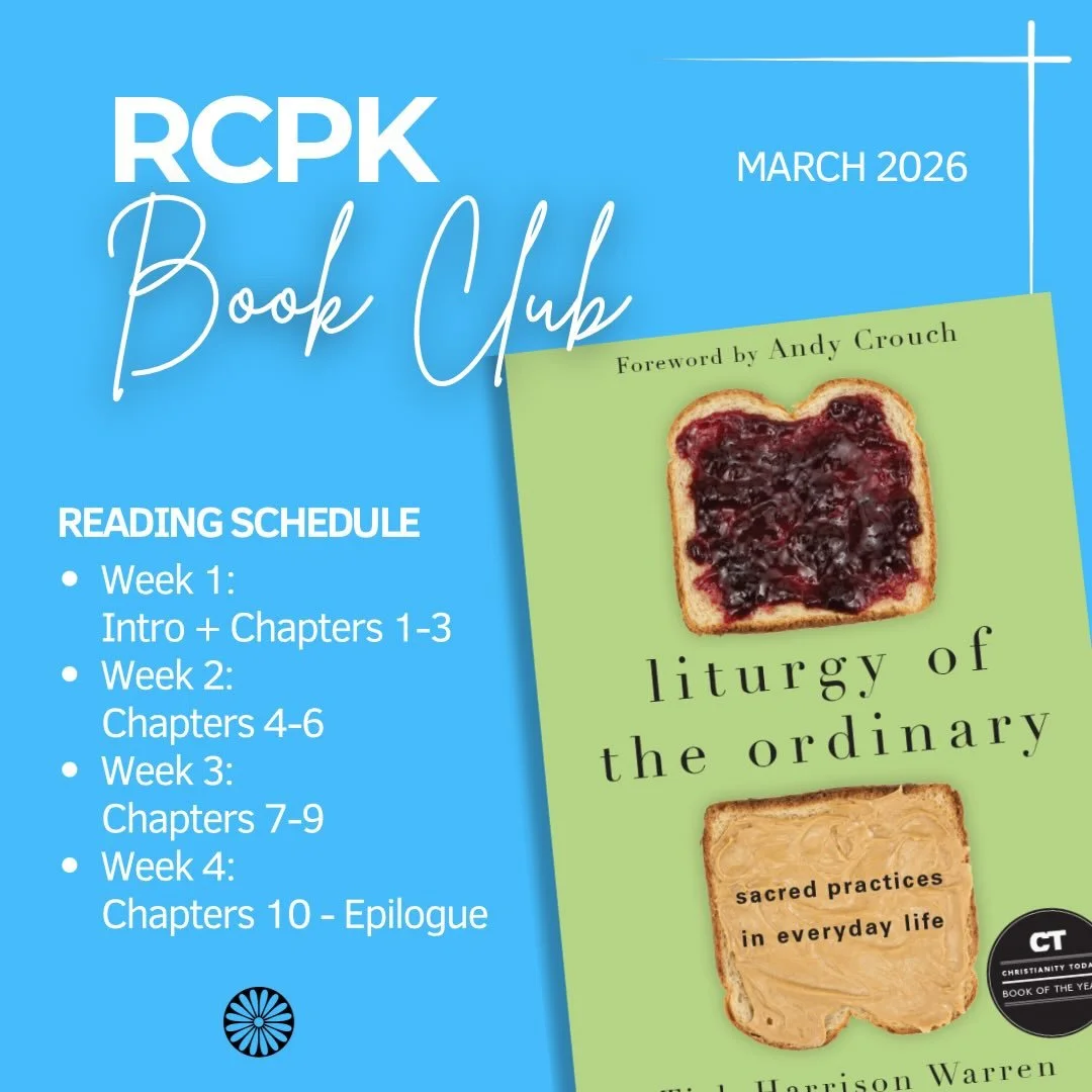 Book Club! 📖

Join us this month as we journey together through Liturgy Old the Ordinary: Sacred Practices in Everyday by Tosh Harrison Warren.

This month&rsquo;s theme is &ldquo;Finding the Sacred in the Everyday.&rdquo; Together, we will explore 