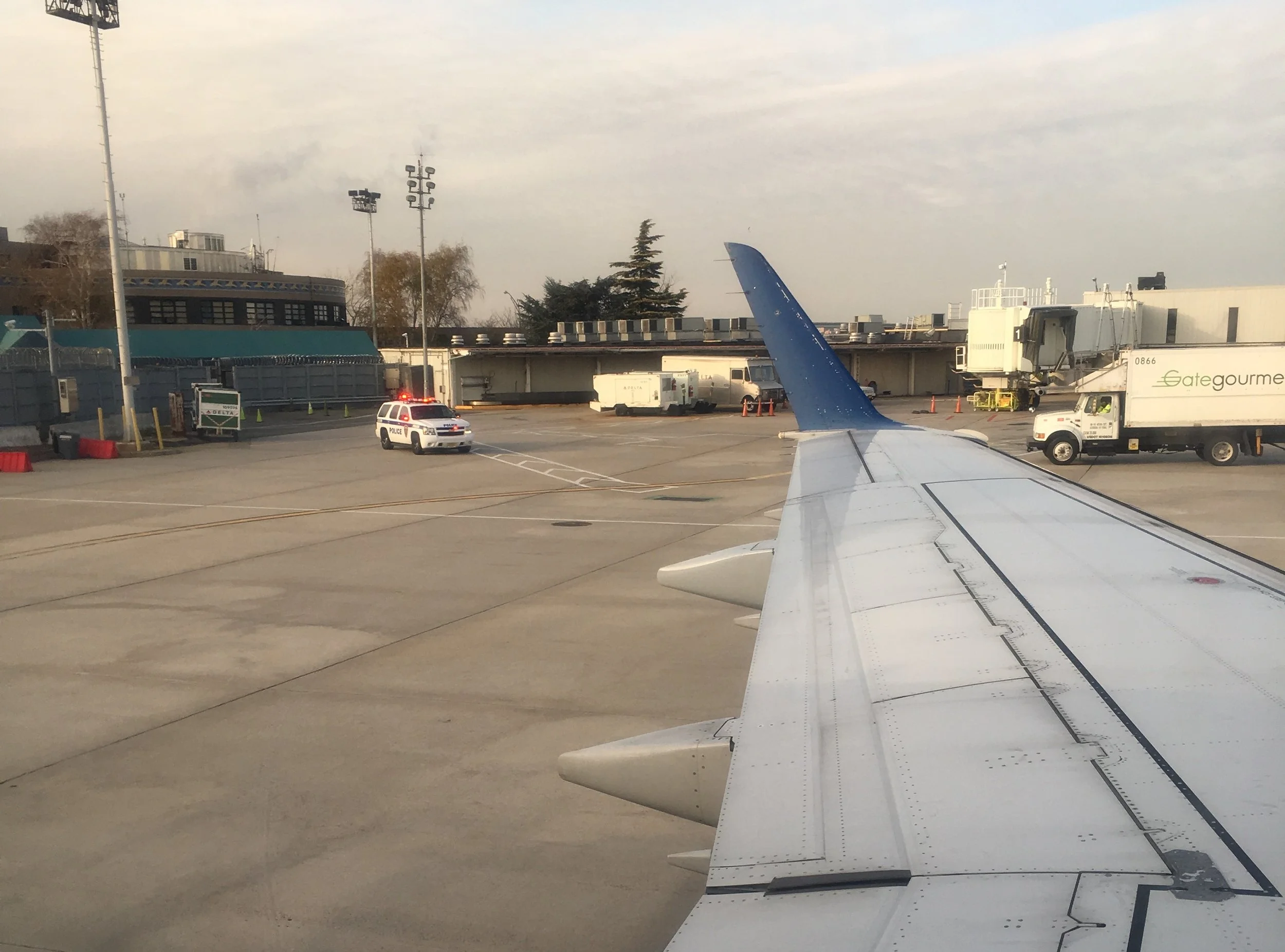 Pushed back and waiting to taxi