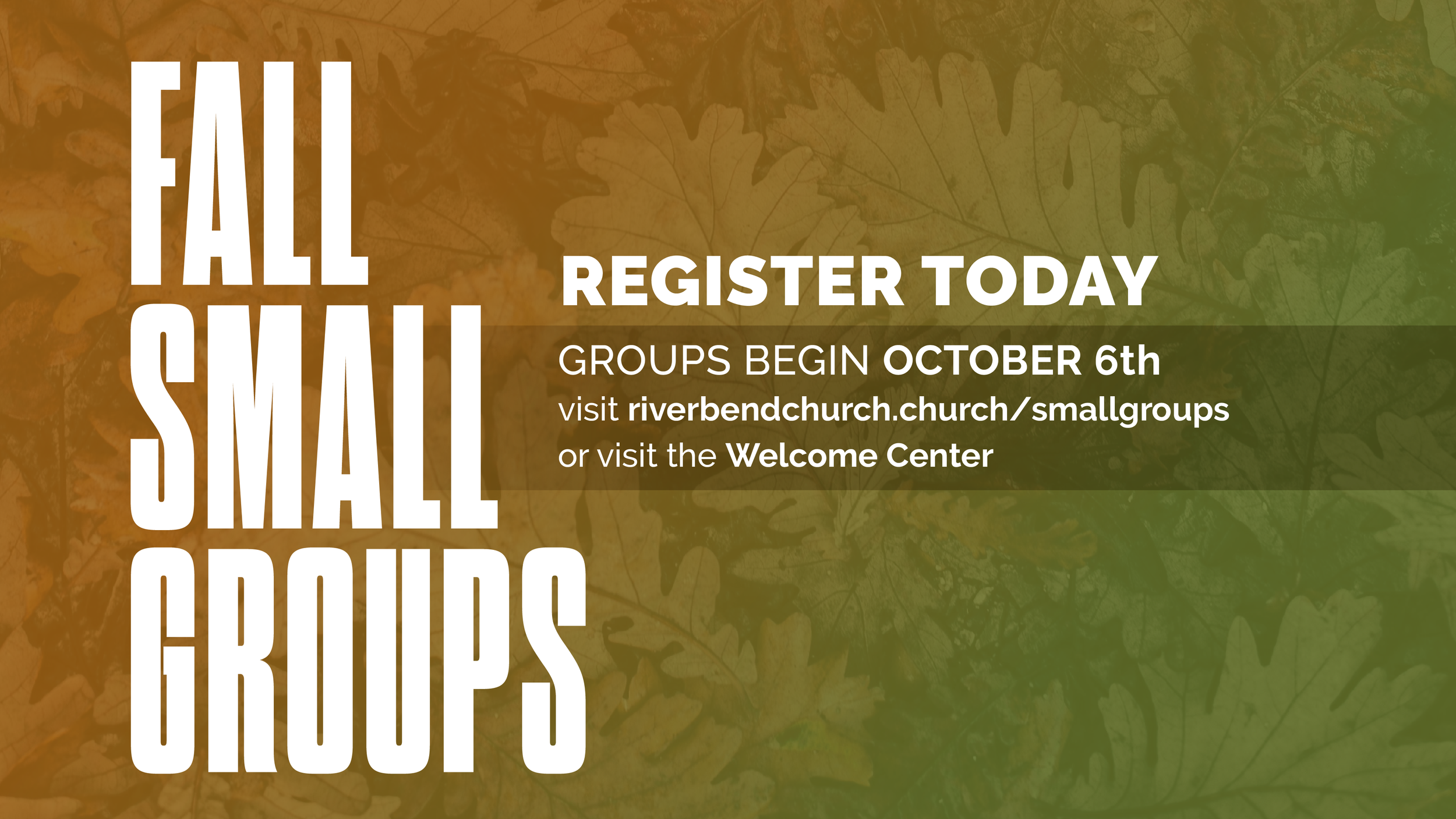 Fall Small Groups