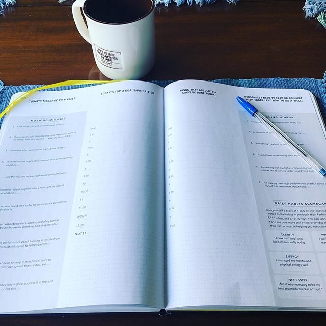 I love early mornings... coffee and daily planner. A blank slate that I get to fill in with being fully engaged, to the best of my ability. Living life with intention instead of just reacting to whatever comes is true happiness.
