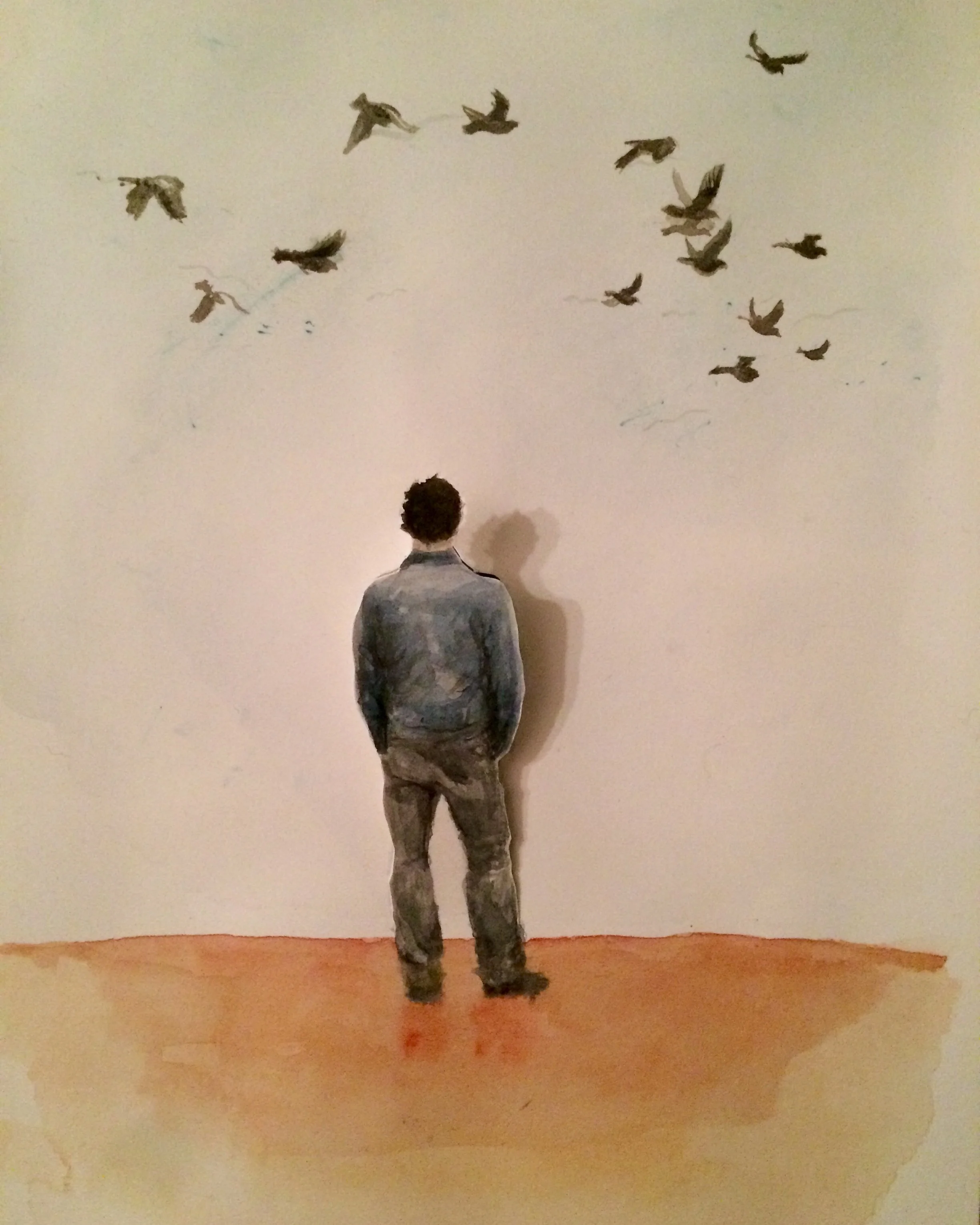 Study for "Bird in Hand" film poster, with cut-out detail. 