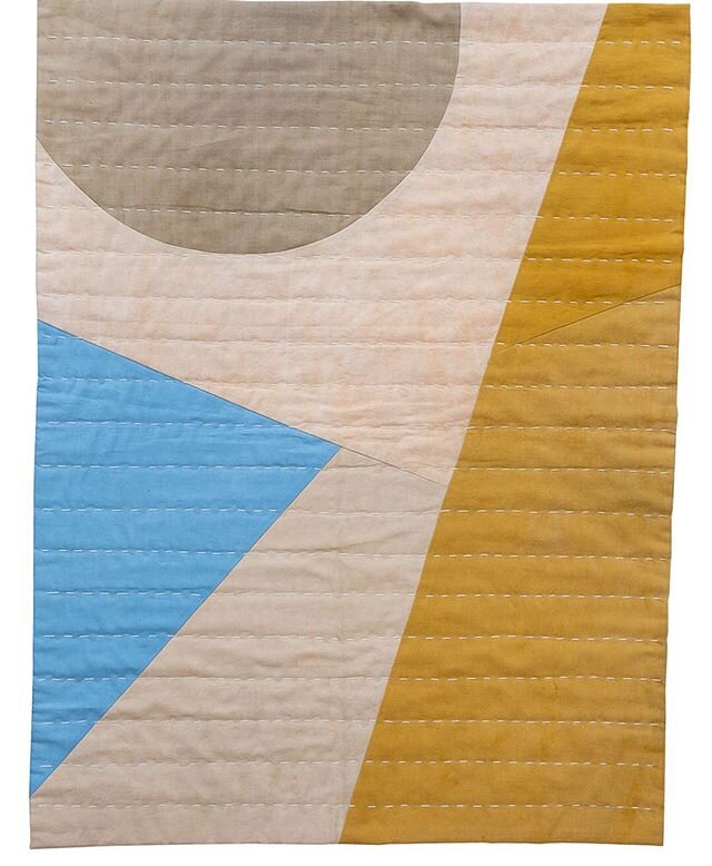 CALCULUS 3 - Reclaimed cotton naturally dyed with osage orange, woad, apple bark and apple leaf. 
Available now on my website or DM if interested..
.
.
.
#naturaldyes #quilt #sustainabletextiles #beautifulinteriors #interiordesign #contemporaryart #c