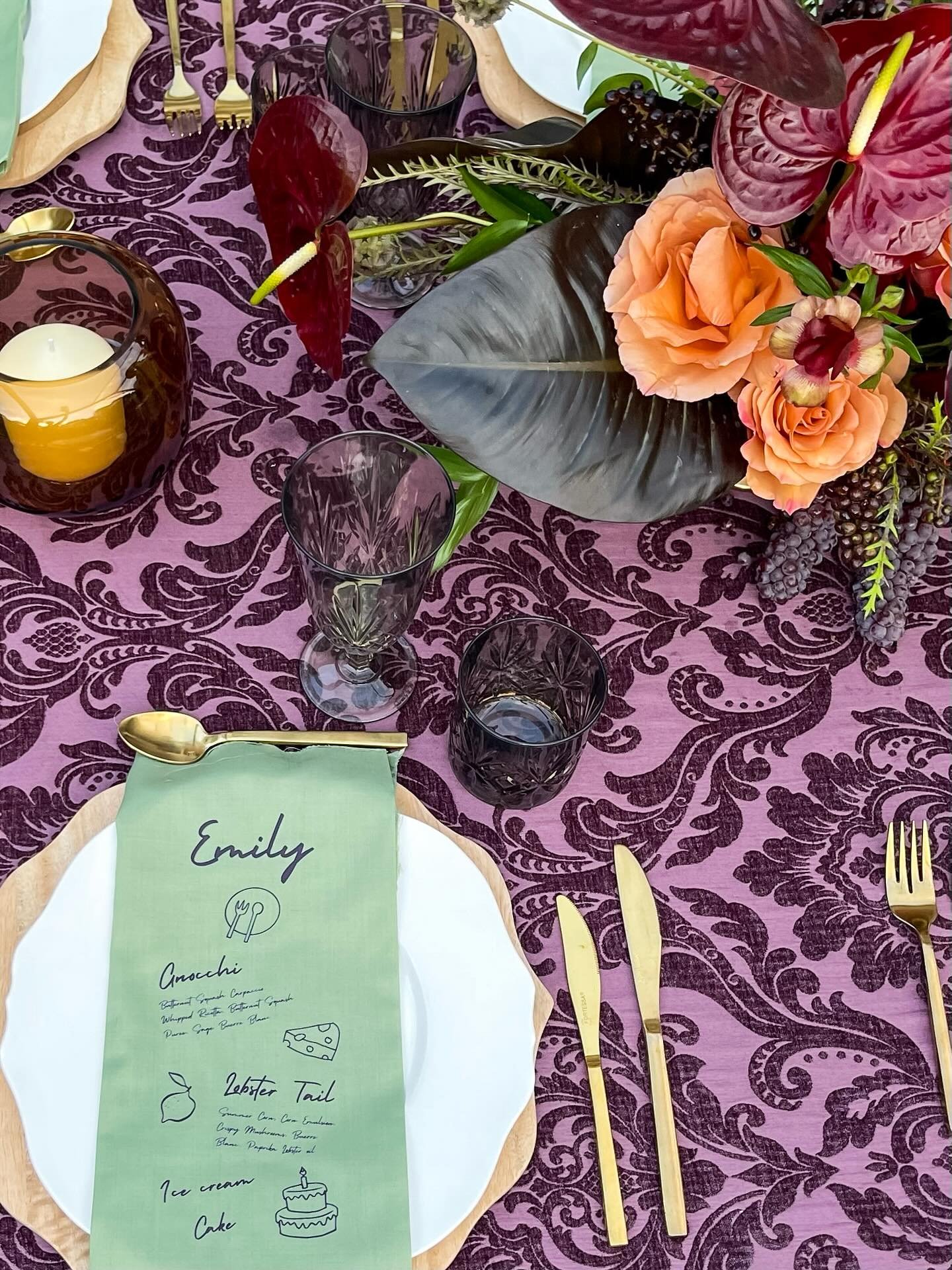 The theme of this backyard event was a nod to The Rolling Stones, complete with plush velvets, moody purples, and funky floral arrangements that brought edge and elegance. 

Everything really came together perfectly.

Event Produced by @revelrouge 
F