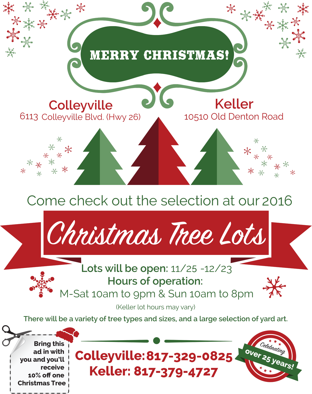 Flyer/Coupon — Santa's Christmas Trees