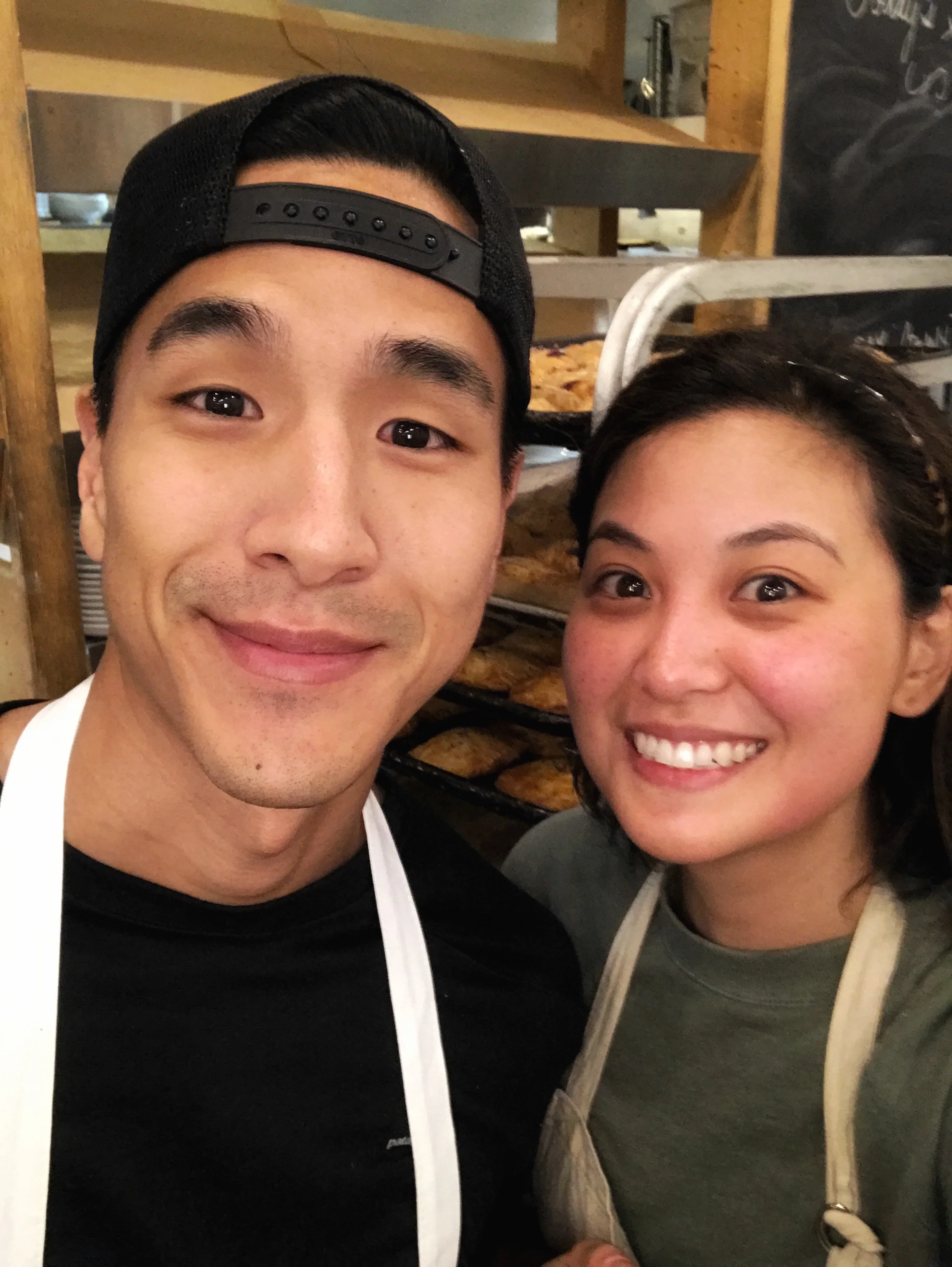 Kelvin and I were up at 2:30am baking off all the pies! #bakerylife