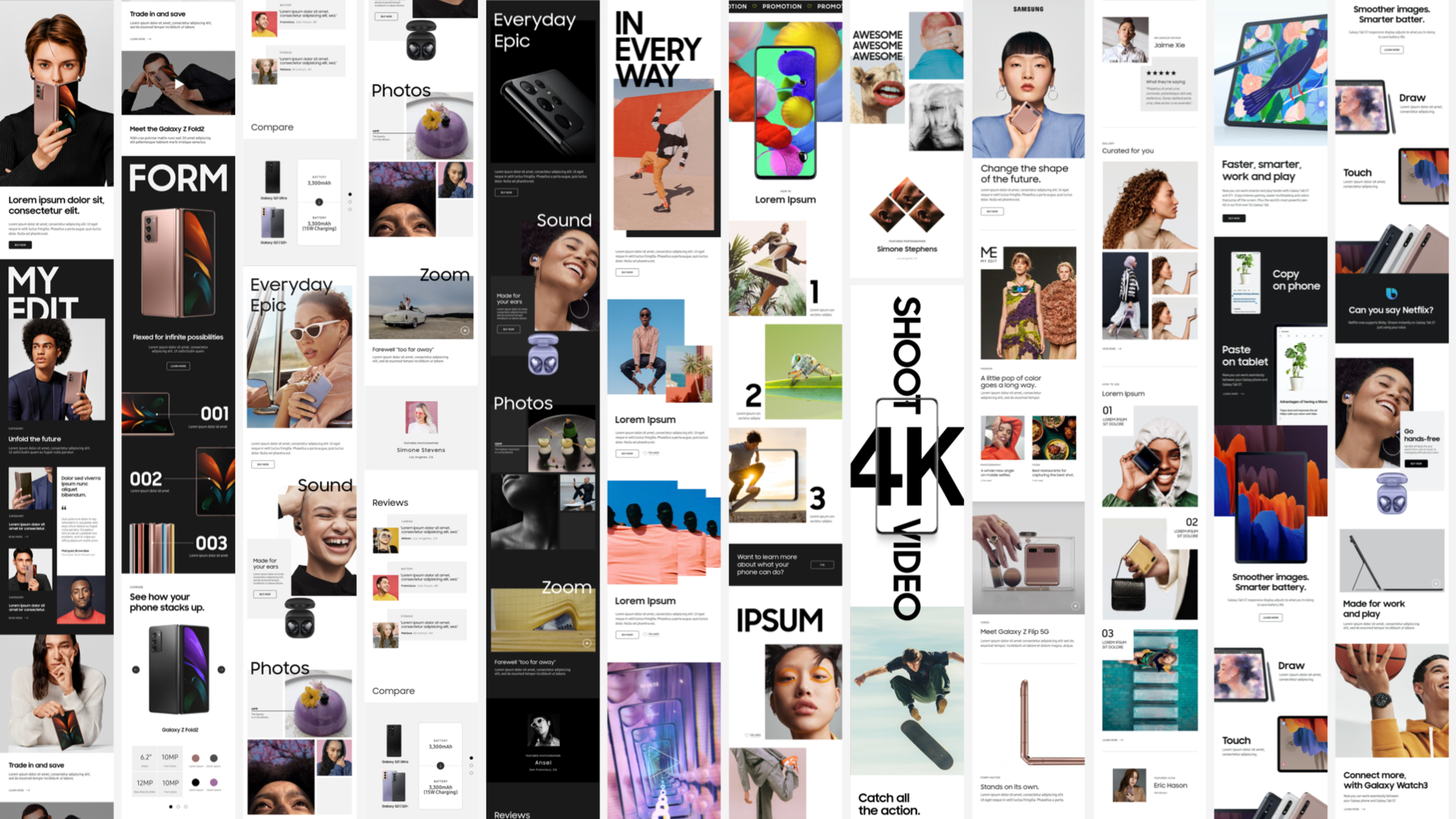 Design system overview across the Samsung Galaxy ecosystem.