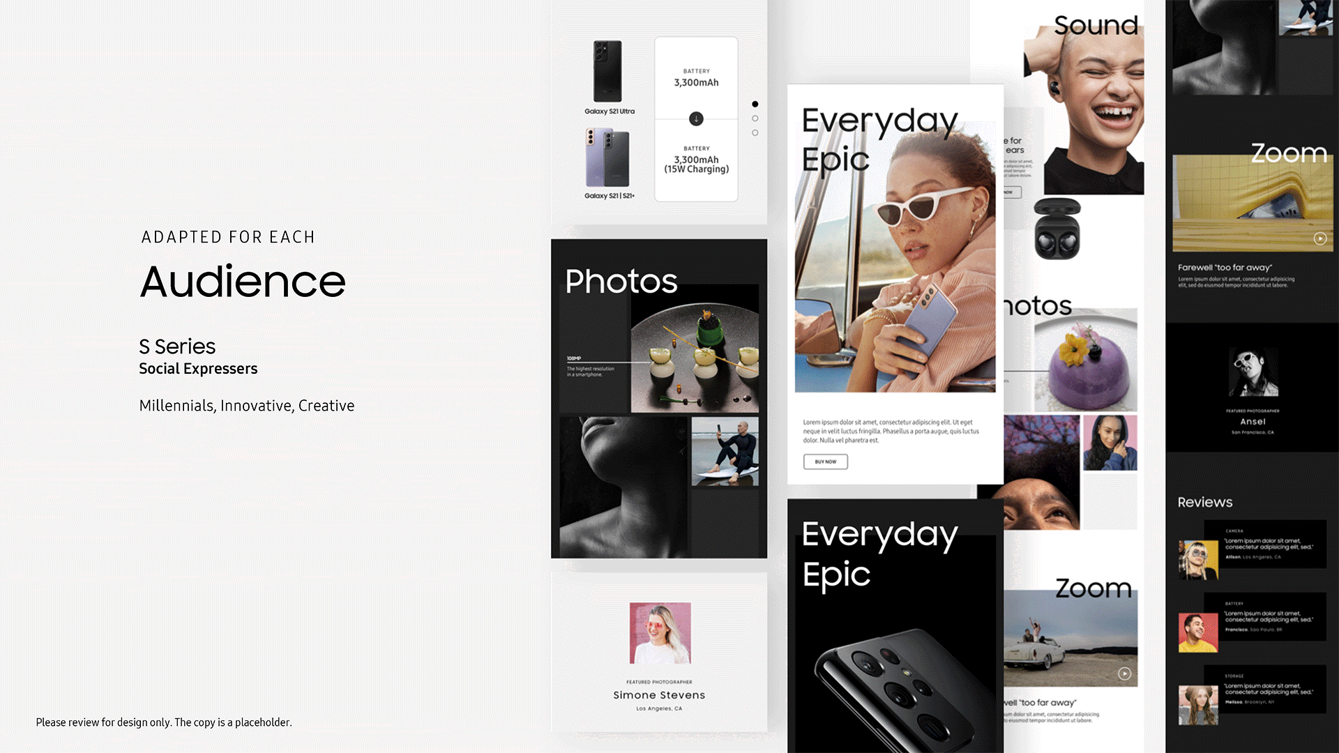 How the elements flex between device and audience through adaptive design.