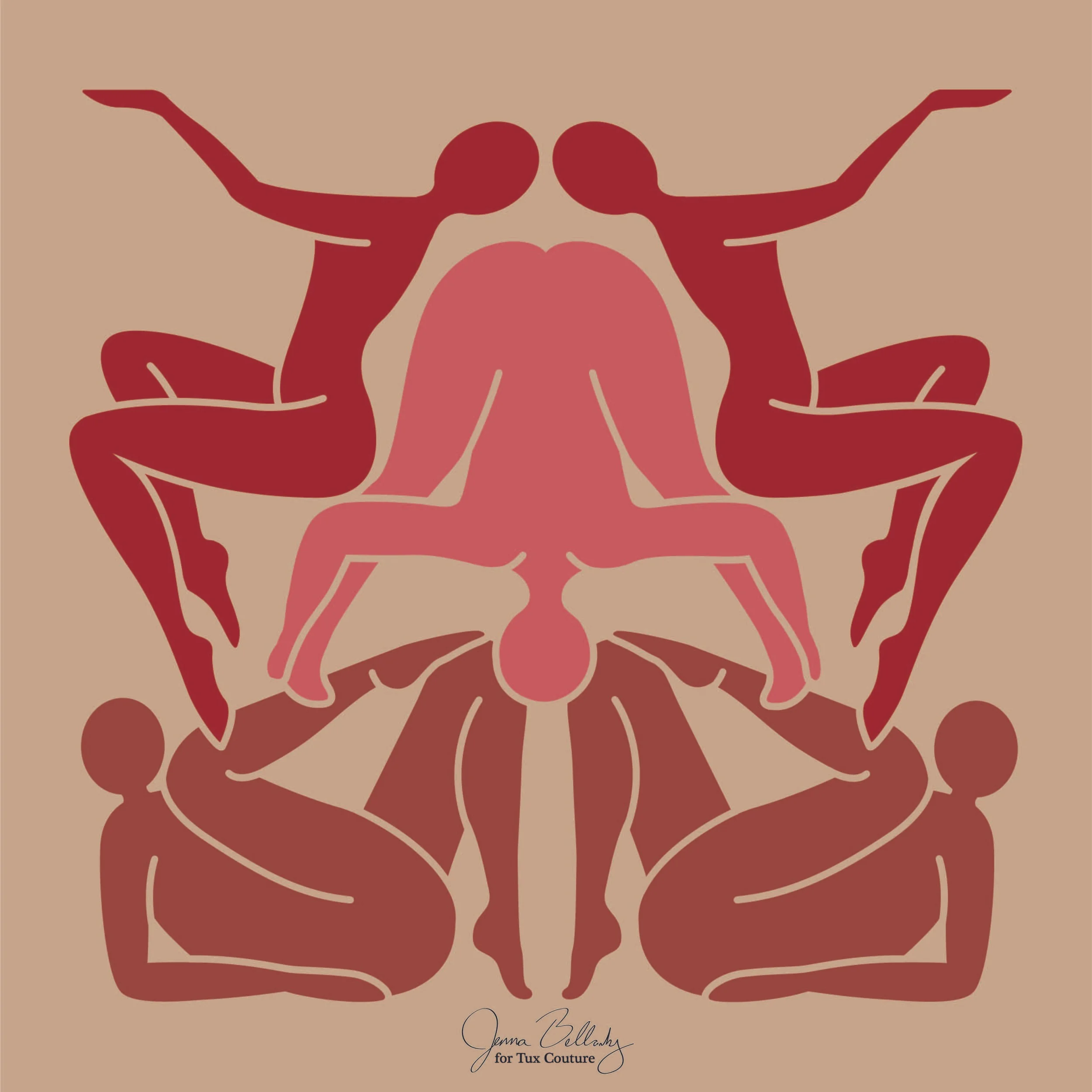 Jenna Bellonby's piece, "We are Women," will be printed on 42-inch Tux Couture scarves.