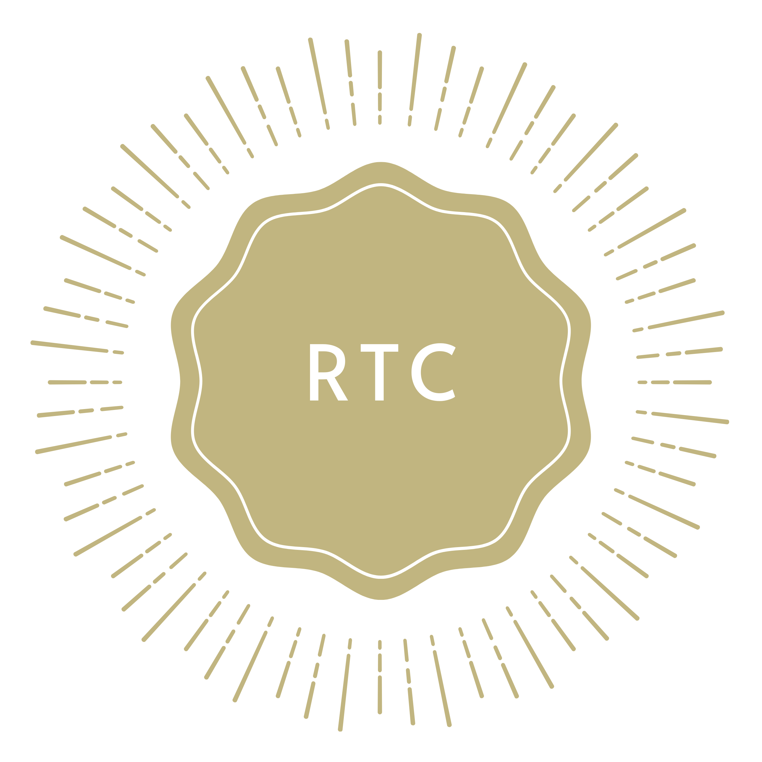 Badge with text "RTC-C" surrounded by radial lines.