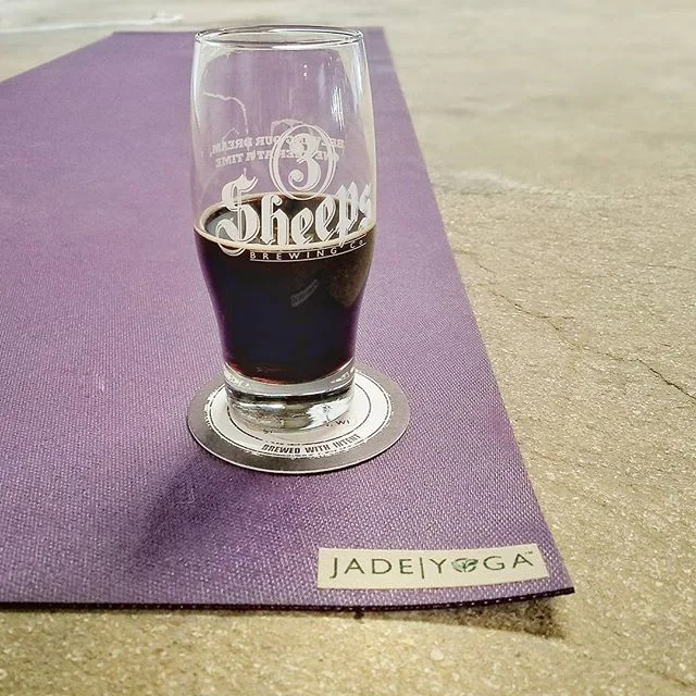 Yoga. Sconnie style. Supine twist. Sip. Repeat. #3sheeps #jadeyoga #humboldthome #yoga #airbnb