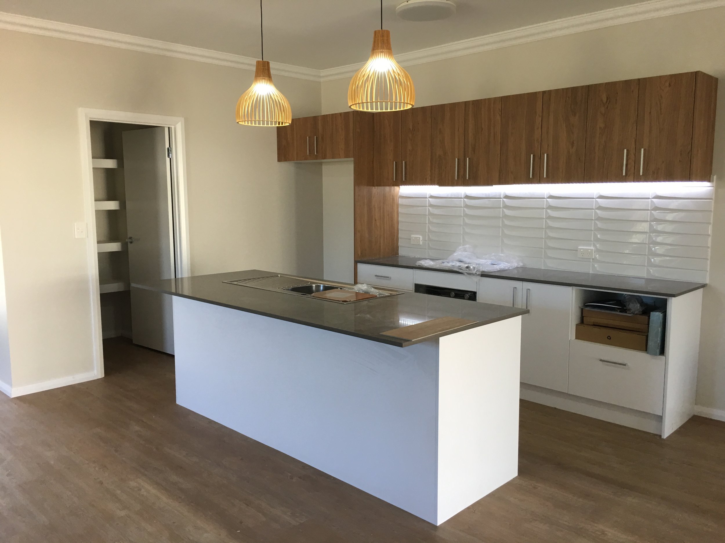 Kitchen during final fitout