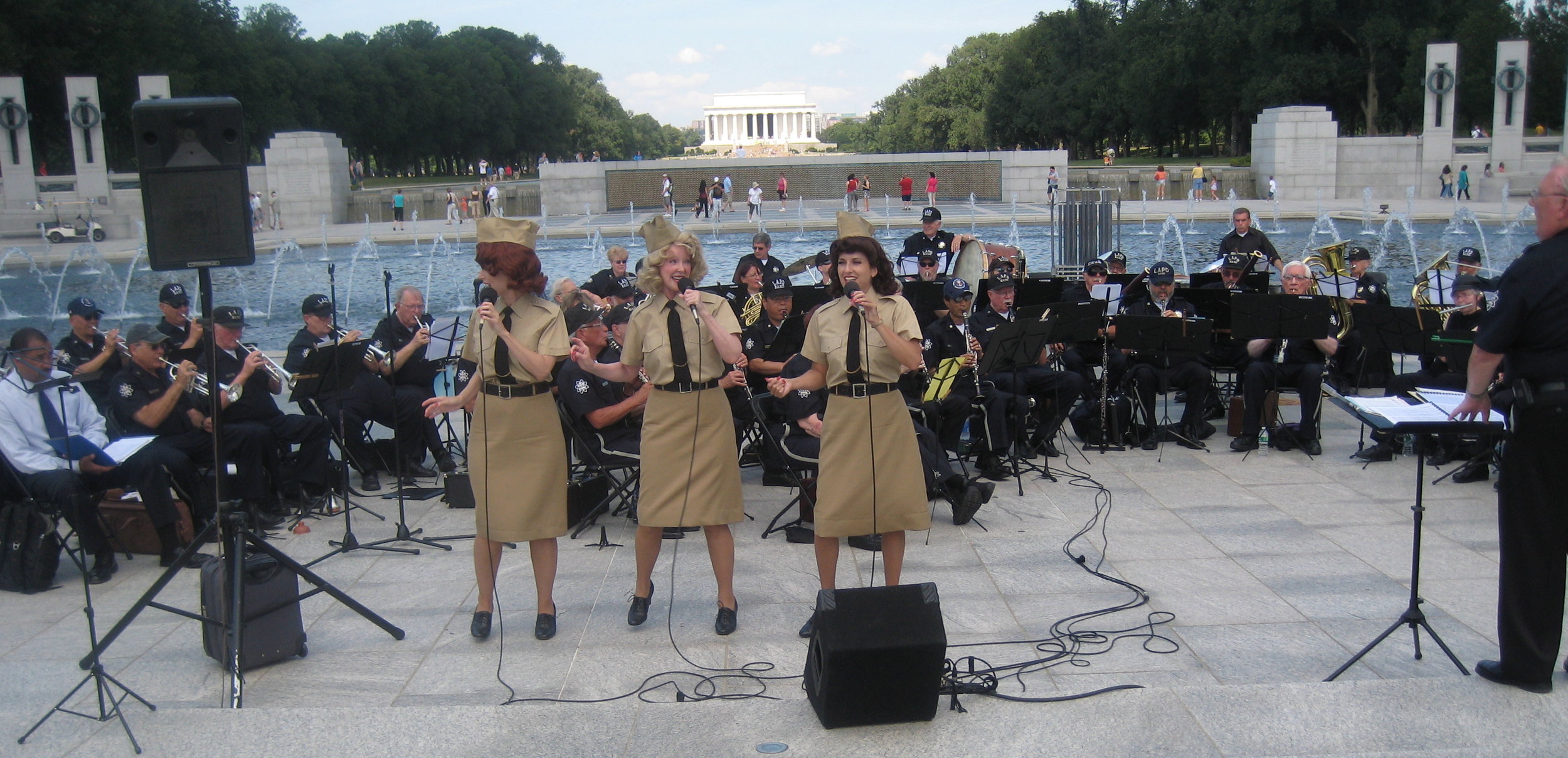 With the Los Angeles Police Band at the National WWII Memorial