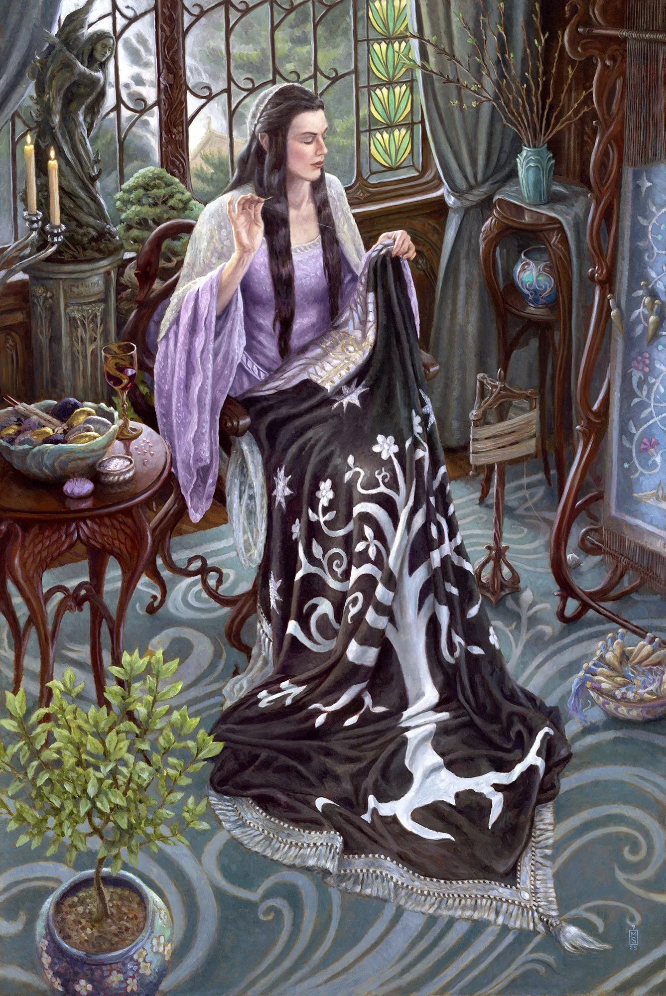 Oil on cradled gessobord, 20” x 30”, 2025. ©Matthew Stewart Private commission