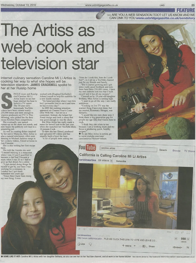 Caroline Features in the Uxbridge Gazette