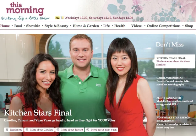 Caroline is a finalist on Kitchen Stars, ITV's This Morning