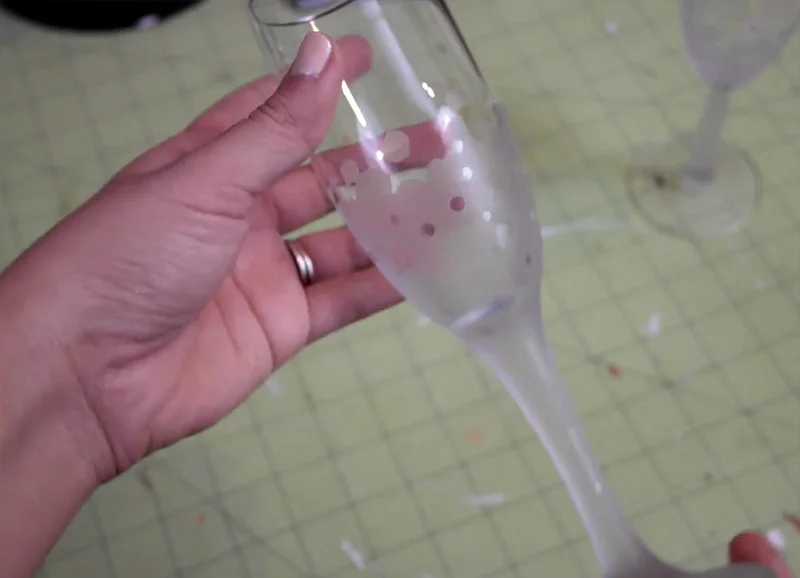 Etched Glass Champagne Flutes