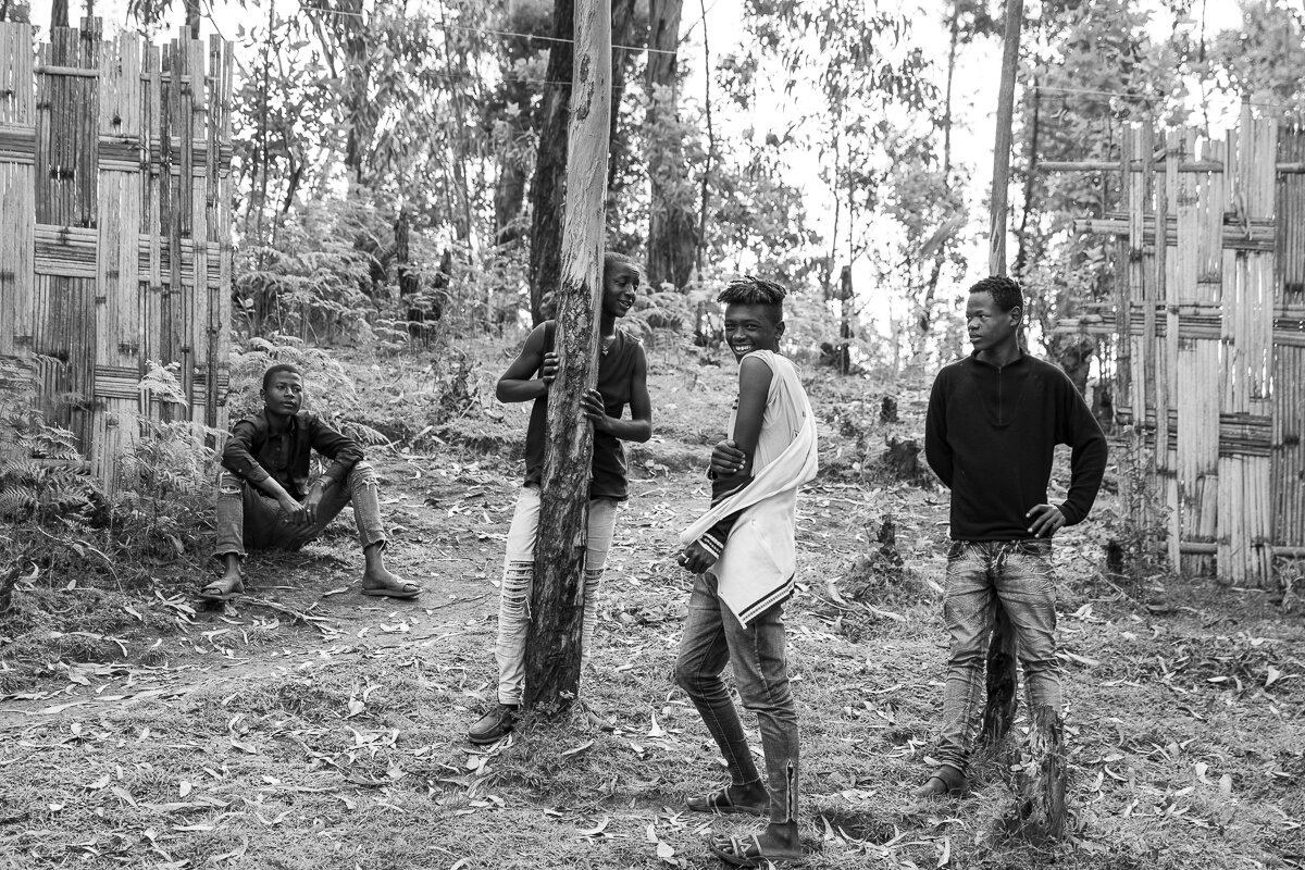 Their traditional style fencing is seen around their villages