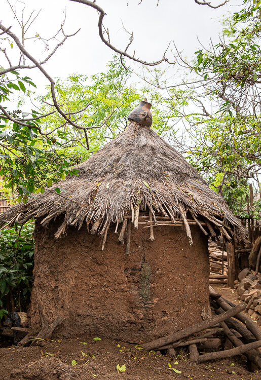 One of the circular tribal huts of the Konso