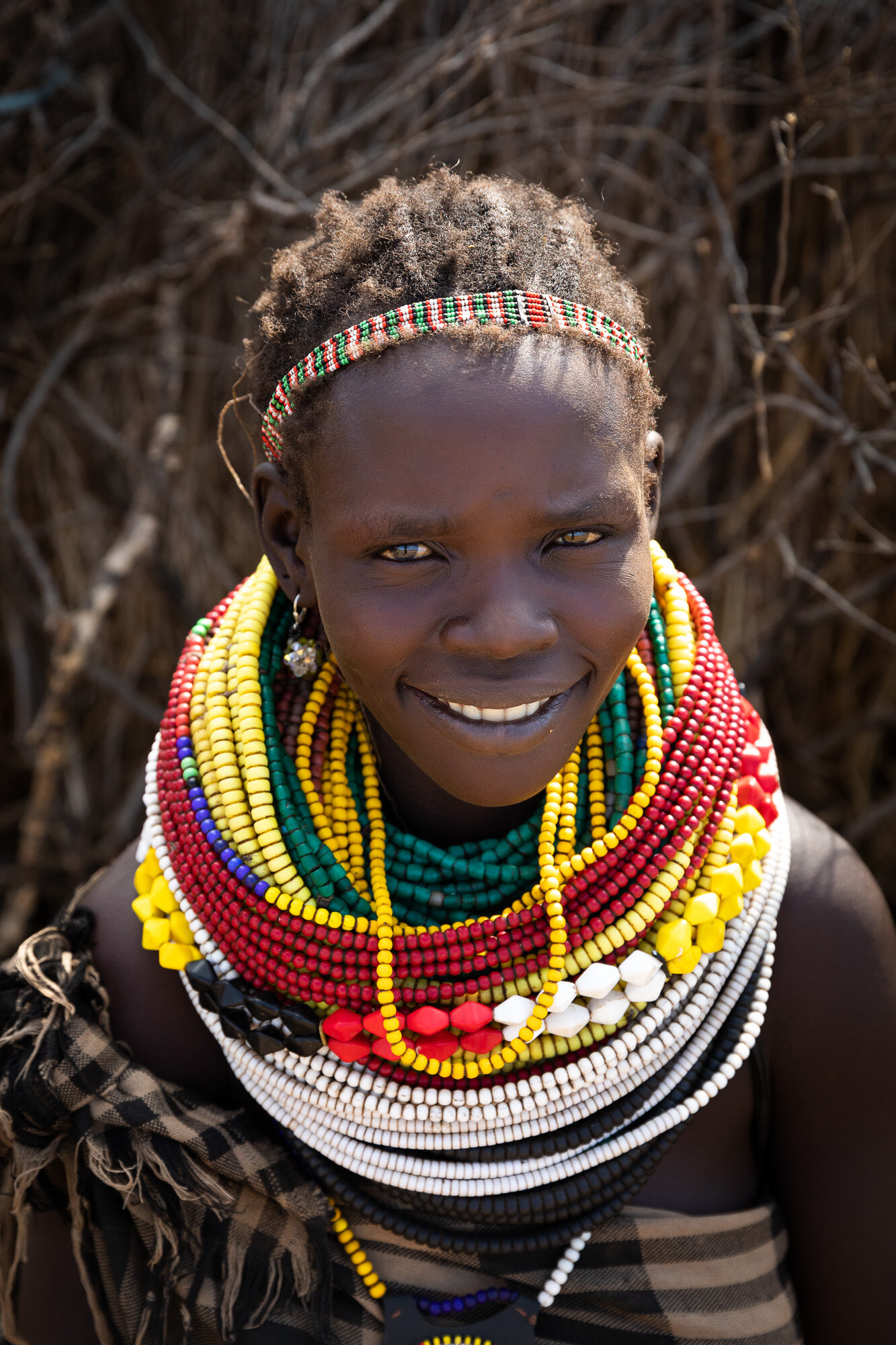 Ethiopia Nyangatom tribal woman close up