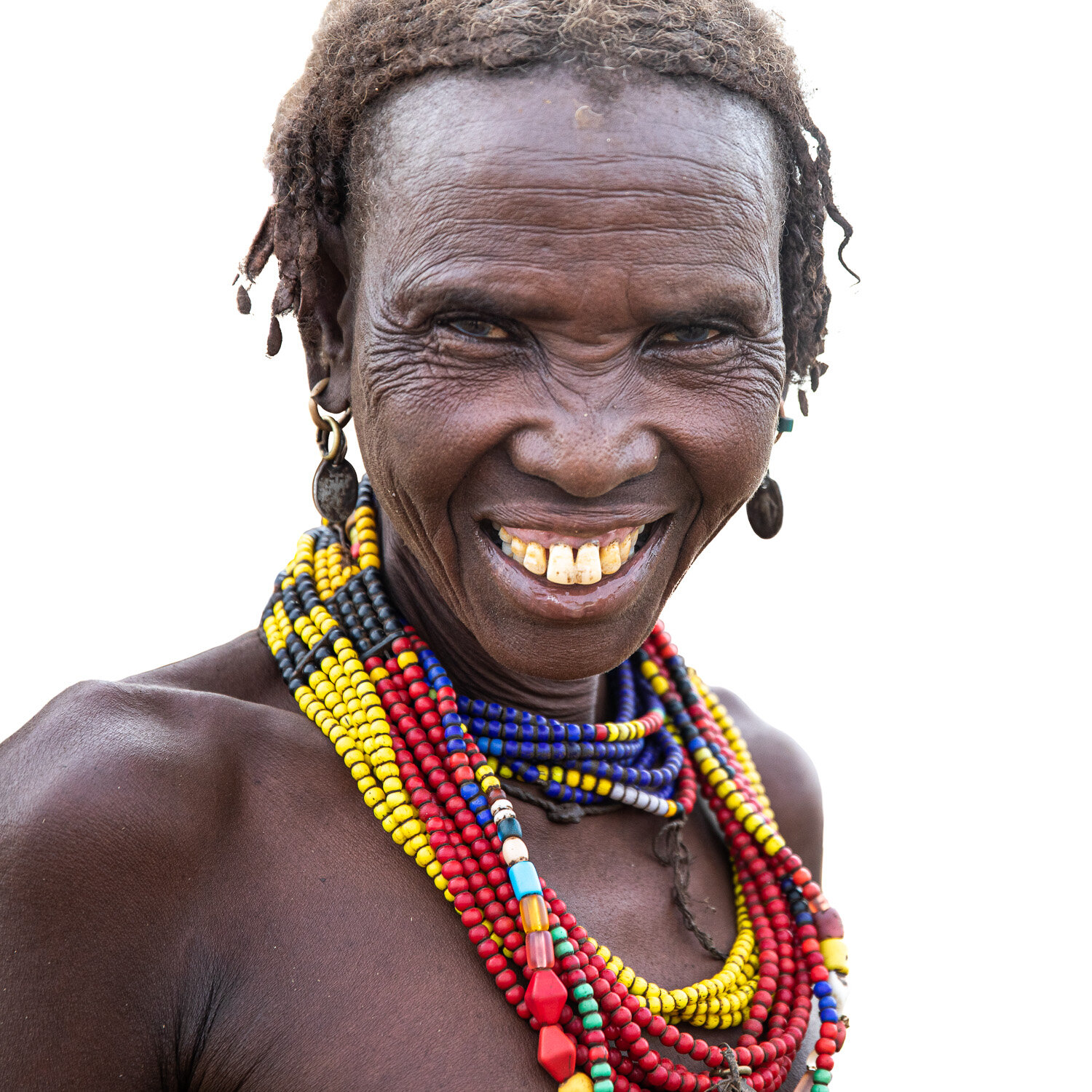 Dassanech woman girl portrait from Ethiopia Omo Valley tribe tour