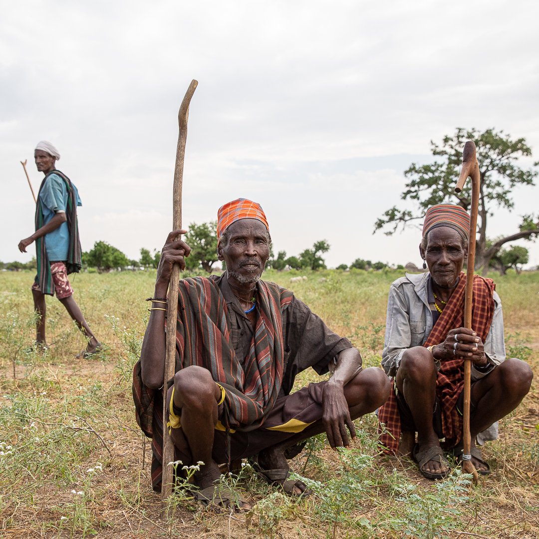 Arbore tribe elders in village near Lake Chew Bahir