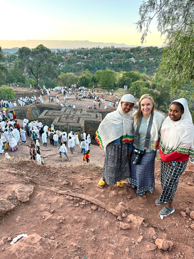 photographer Jayne McLean in lalibela at st George church