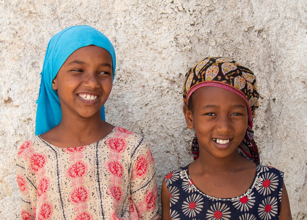portrait of two young Harari Ethiopian girls taken on photo tour Jayne McLean photographer