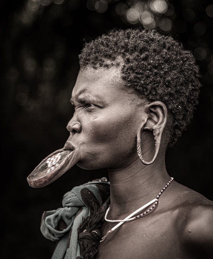 mursi tribe woman portrait on Omo Valley tribe tour with jayne mclean 