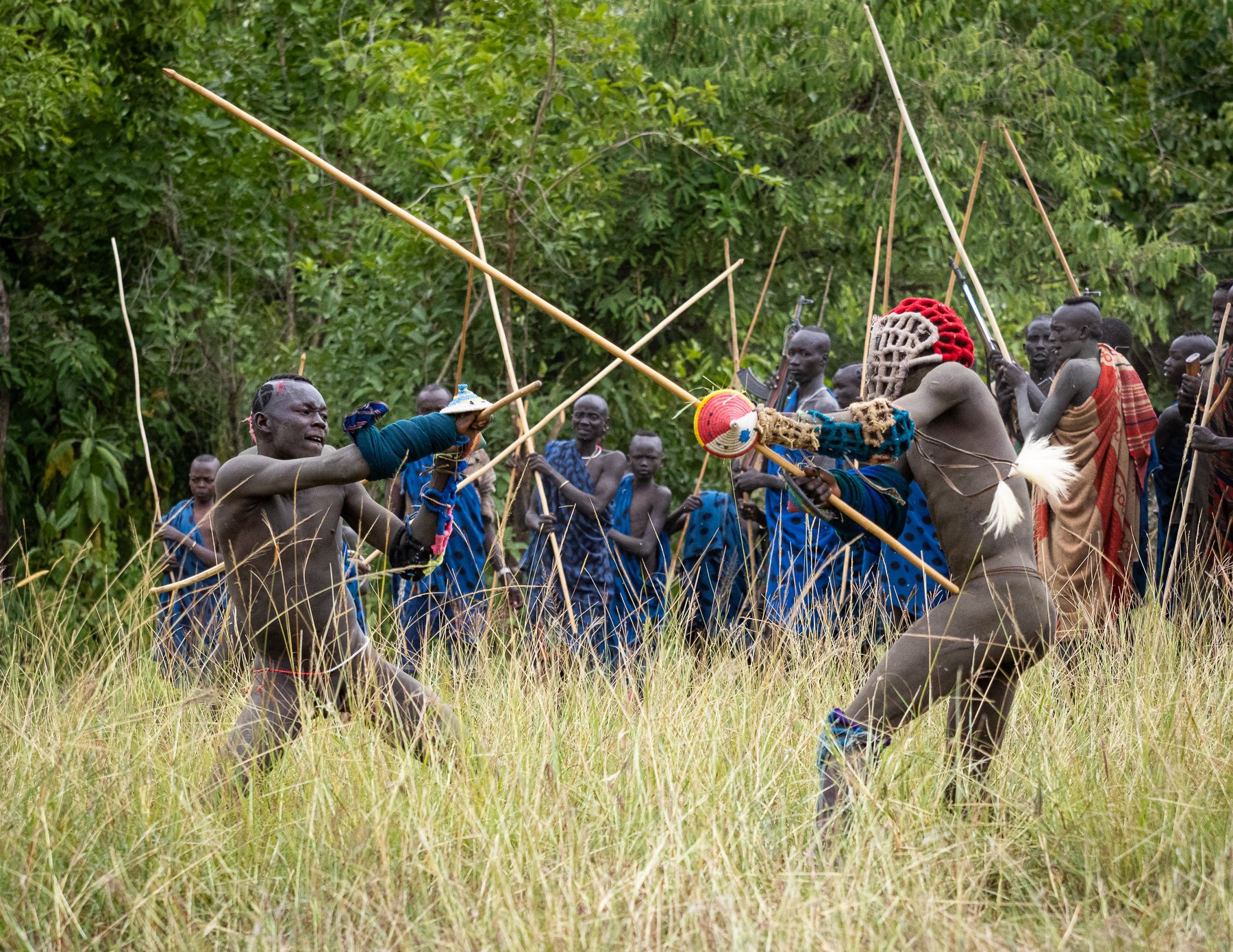Donga stick fighting ceremony Surma Tribe