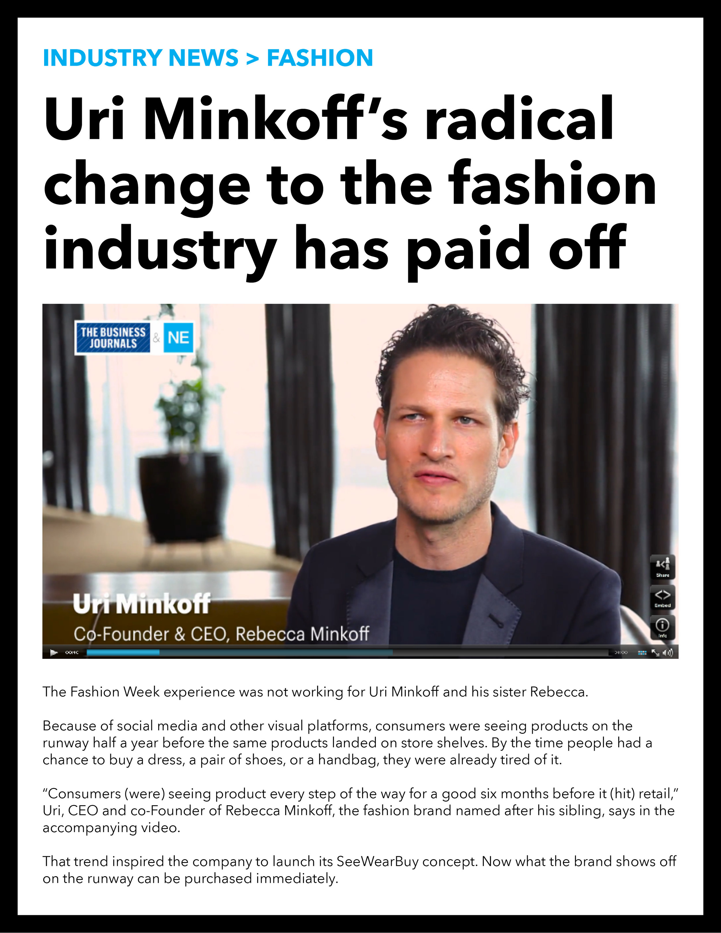 Uri Minkoff, CEO of Rebecca Minkoff