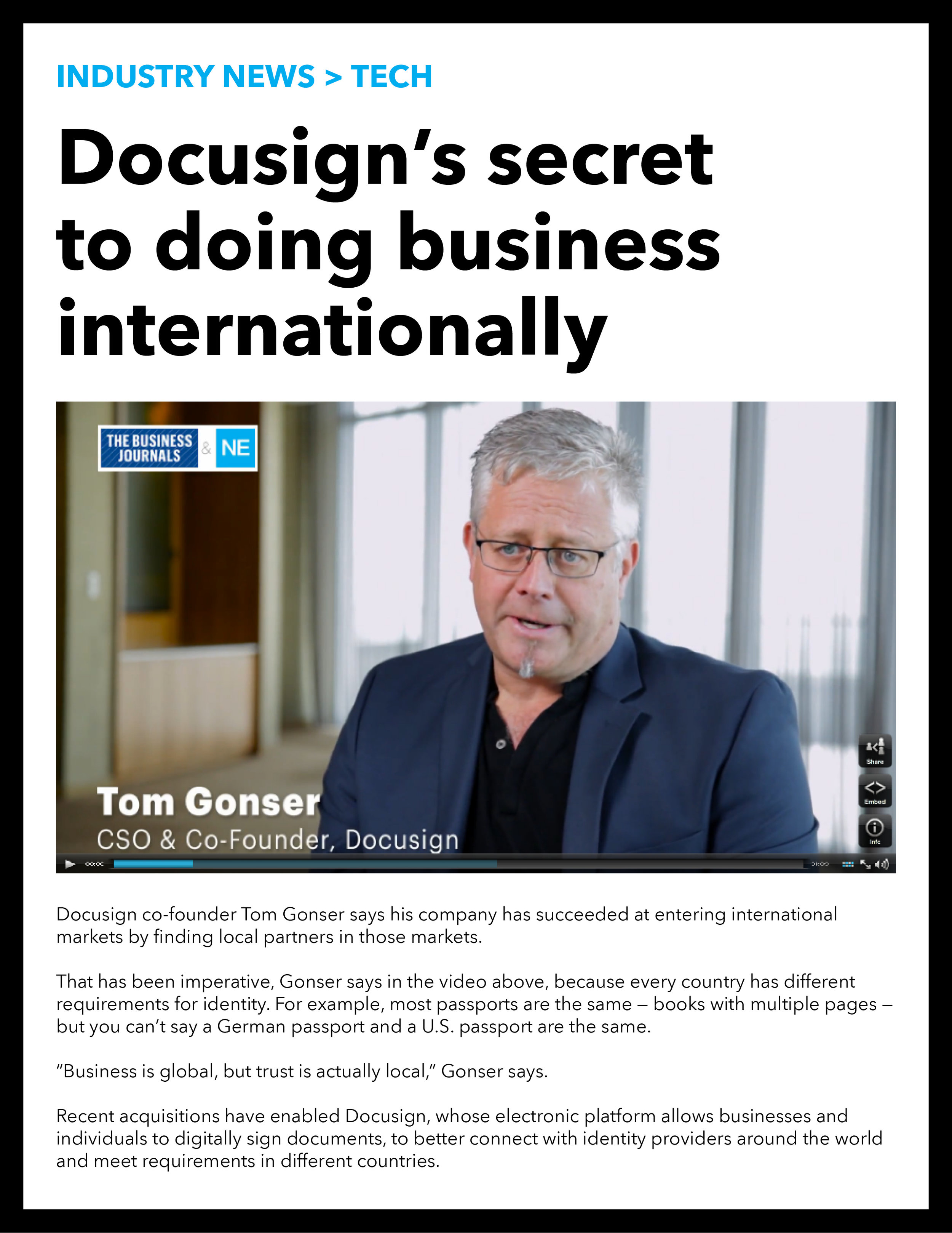 Tom Gonser, Founder of Docusign