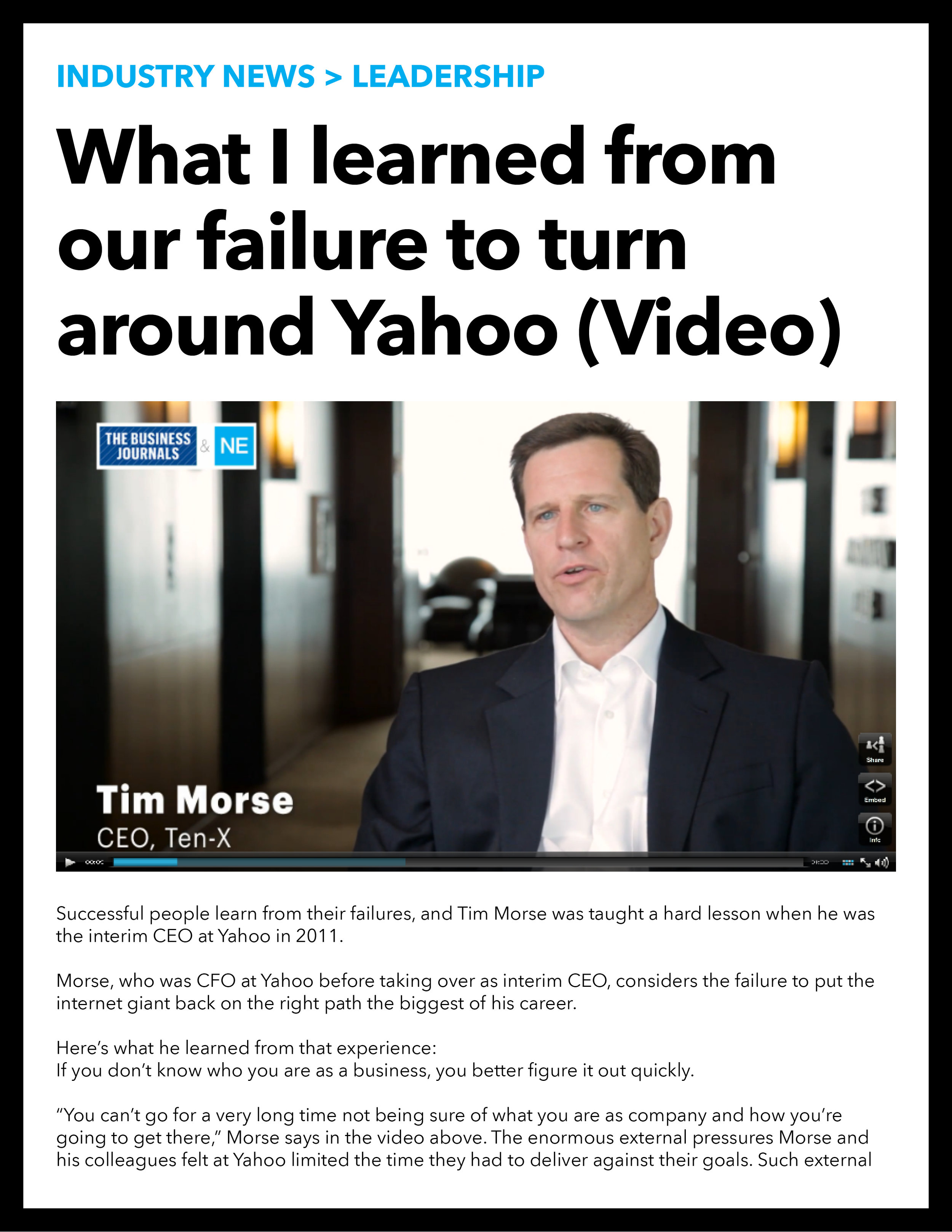 Tim Morse, CEO of Ten-X