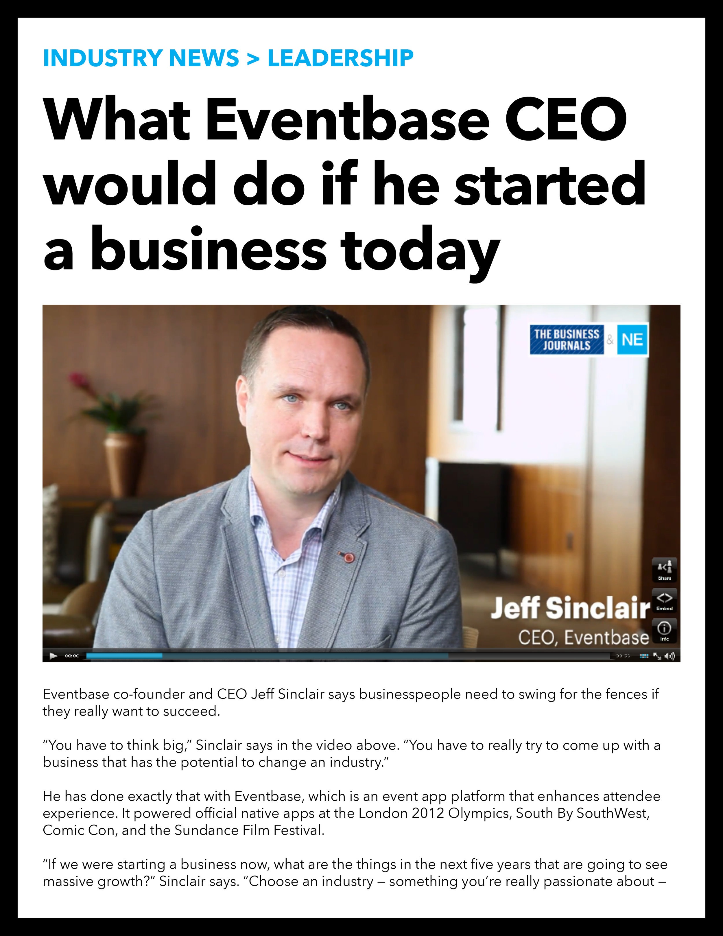Jeff Sinclair, CEO of Eventbase