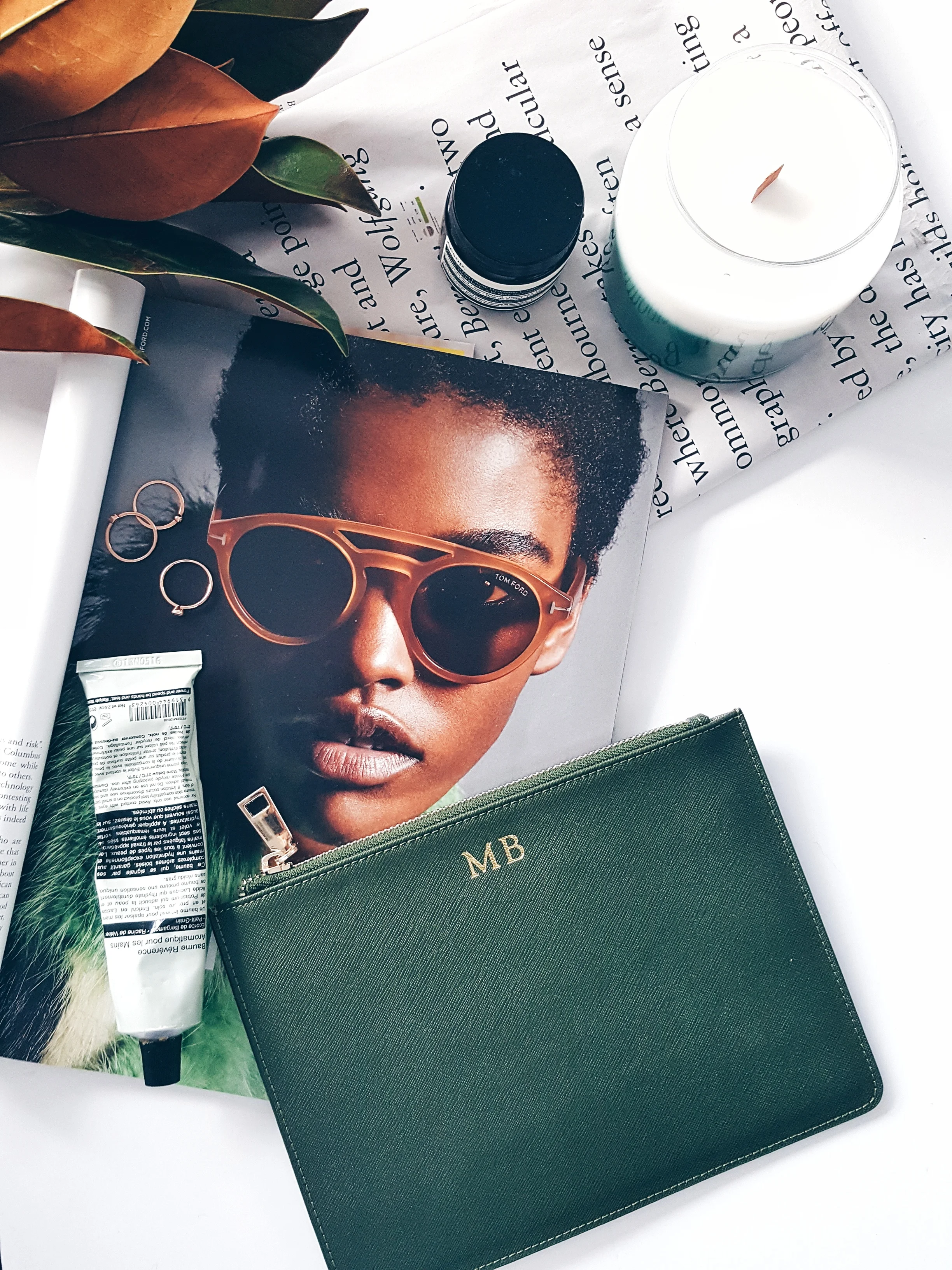 monogrammed clutch