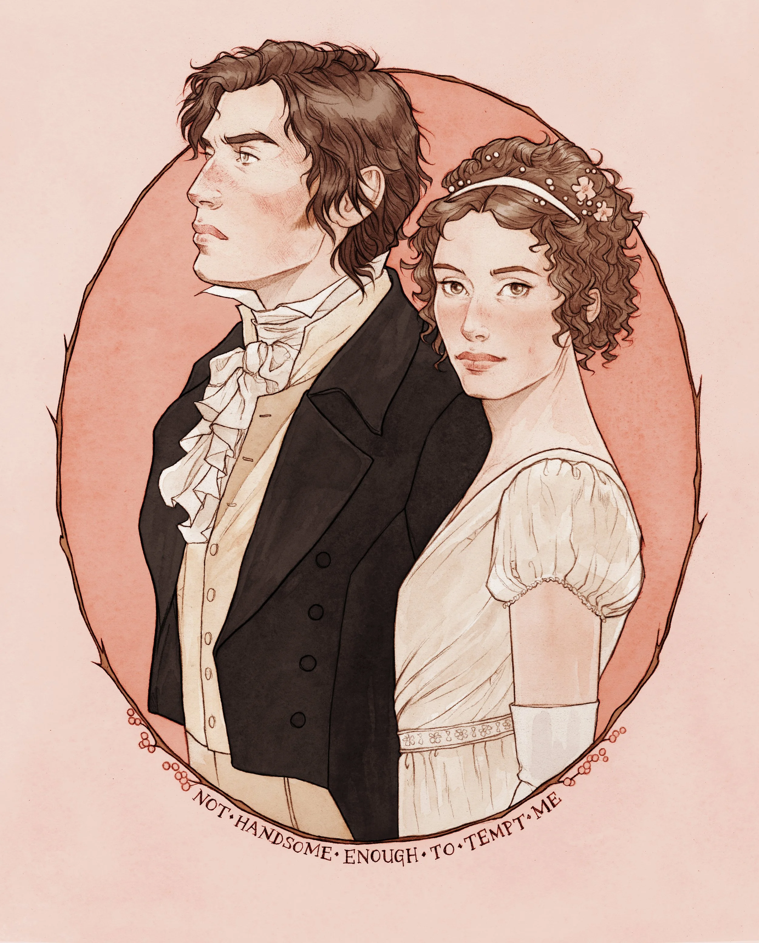  Elizabeth and Mr Darcy from PRIDE AND PREJUDICE by Jane Austen 