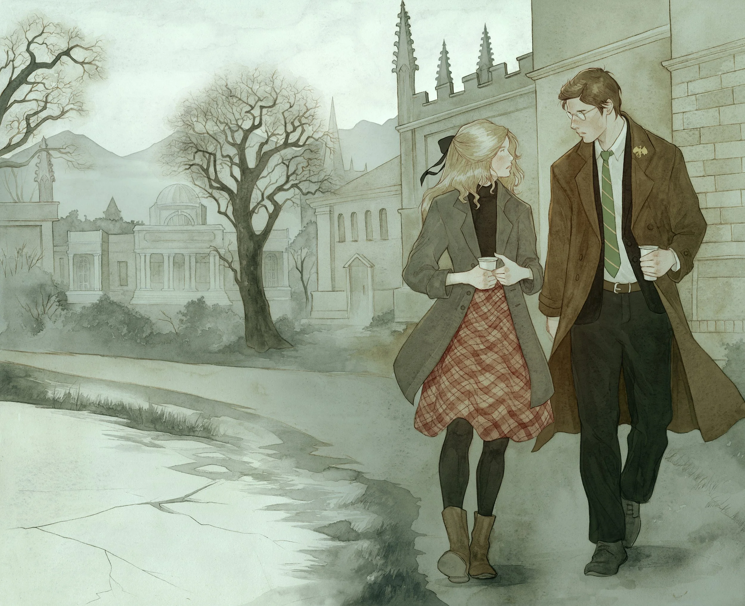  Front endpaper illustration for A THEORY OF DREAMING by Ava Reid  Client: Illumicrate 