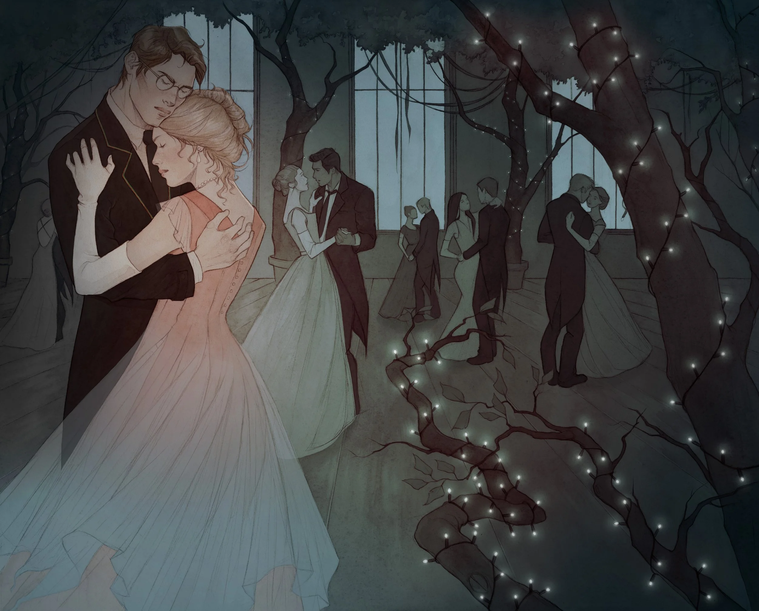  Back endpaper illustration for A THEORY OF DREAMING by Ava Reid  Client: Illumicrate 