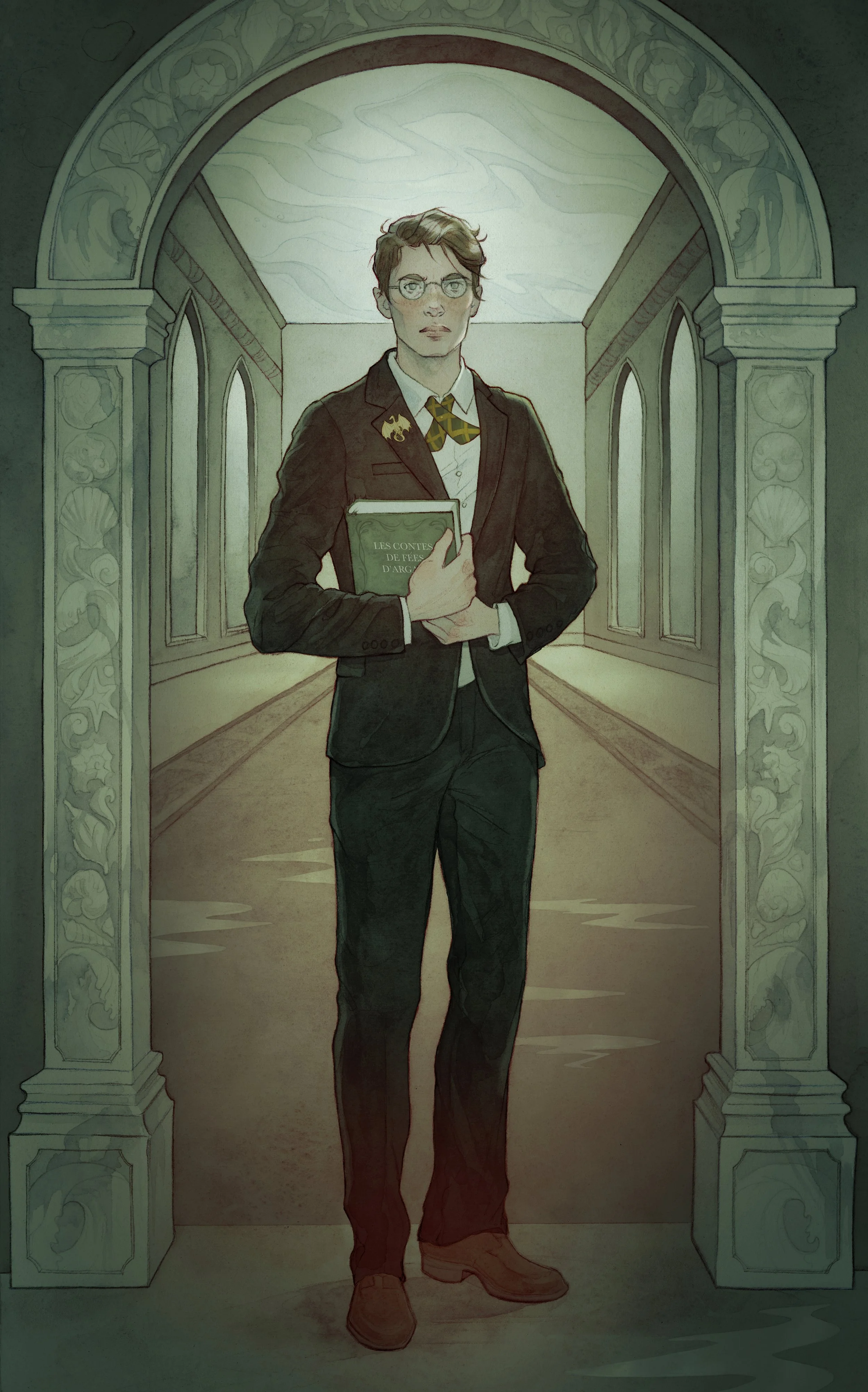  Cover illustration for A THEORY OF DREAMING by Ava Reid  Client: Illumicrate  