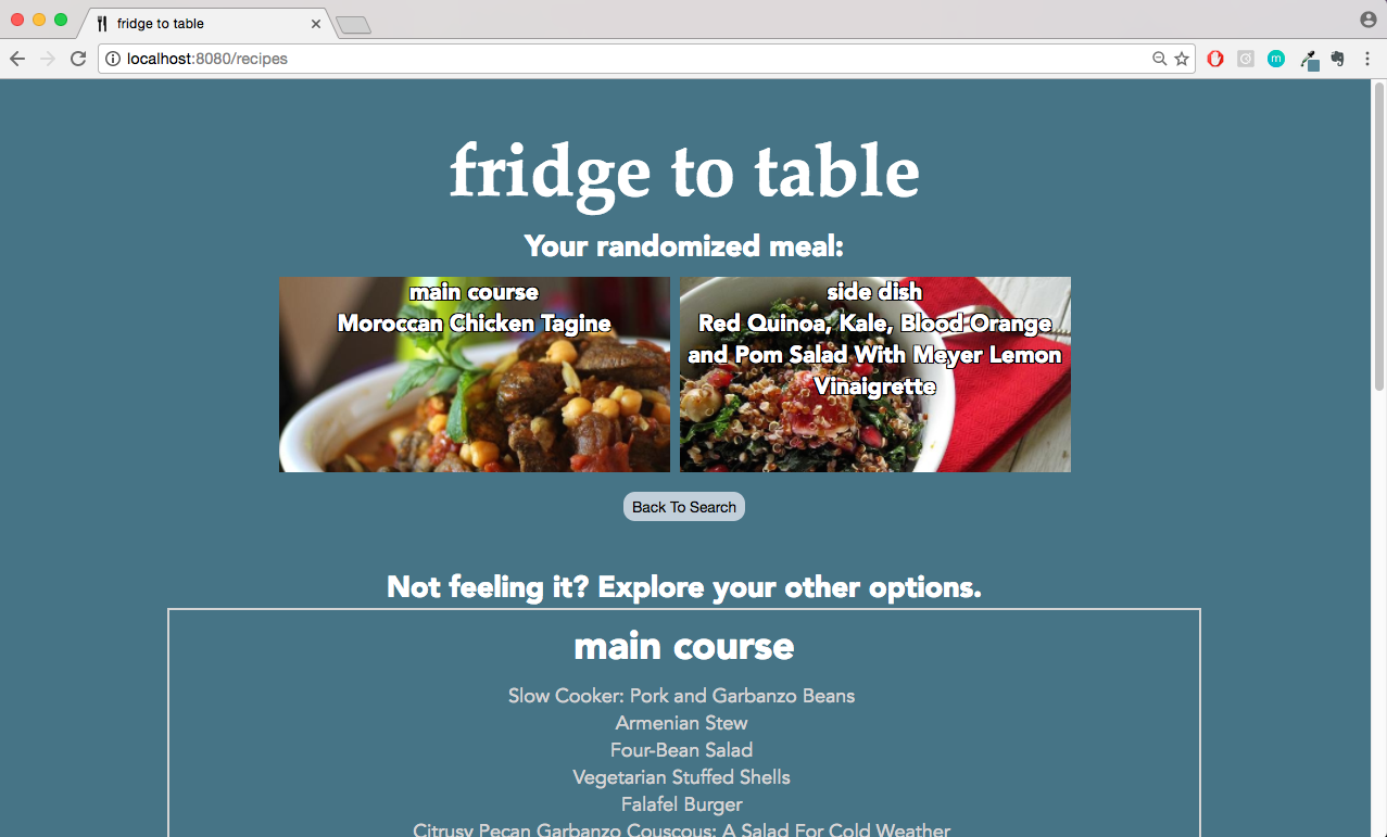 Search result page